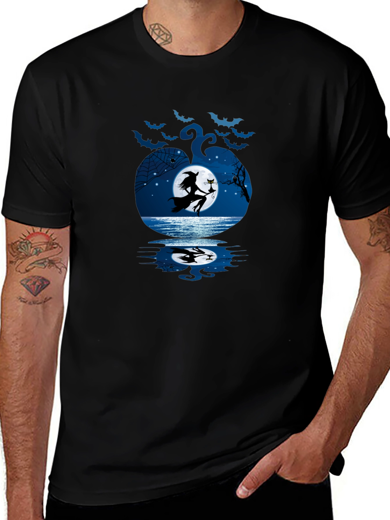 Halloween Witch & Cat T-Shirt