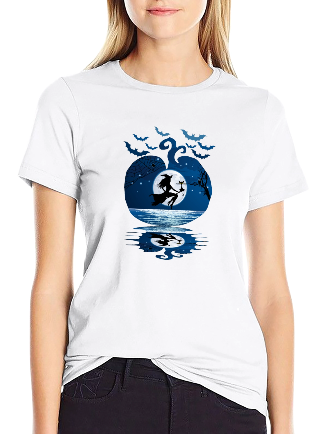 Halloween Witch & Cat T-Shirt