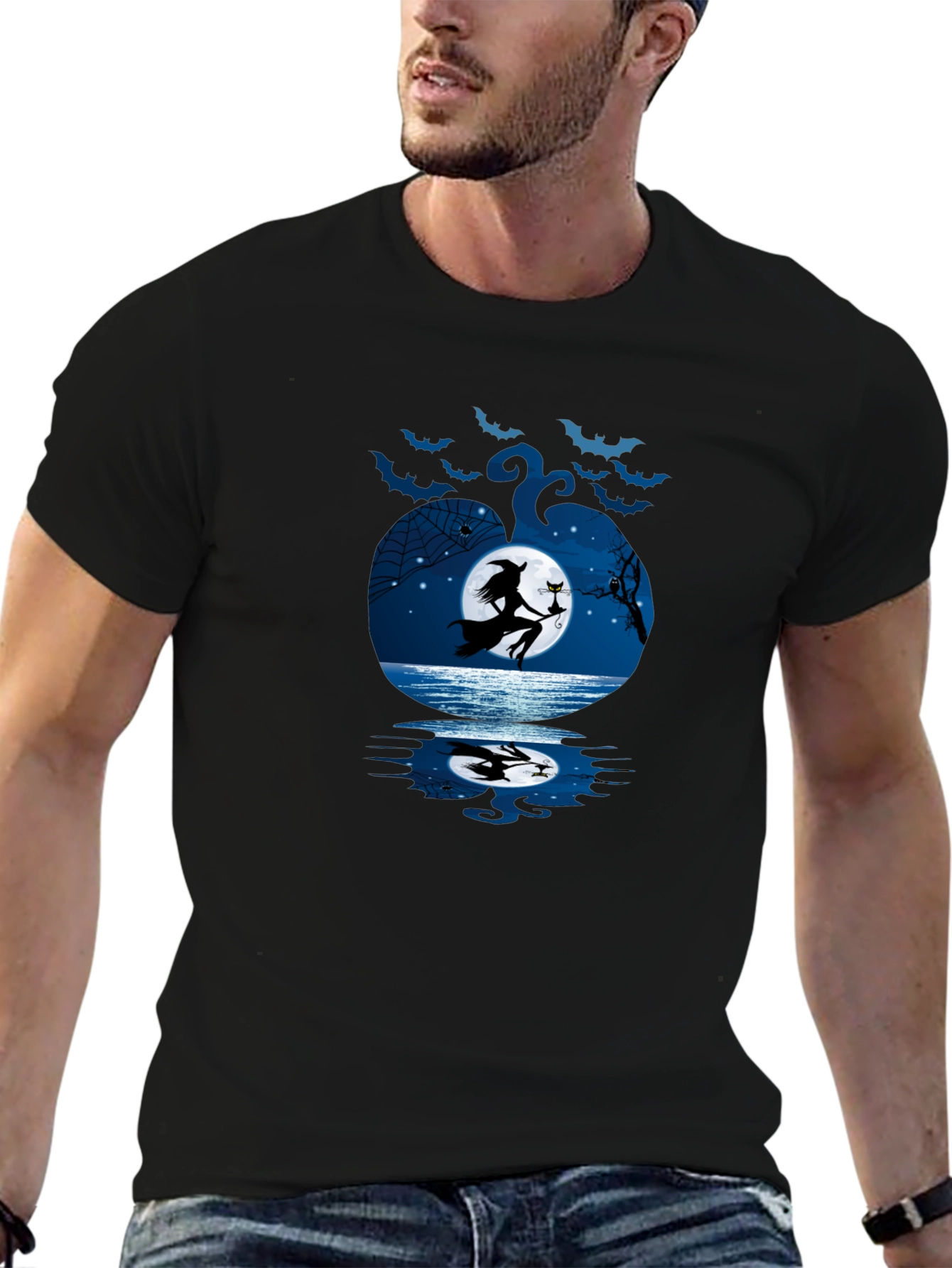 Halloween Witch & Cat T-Shirt
