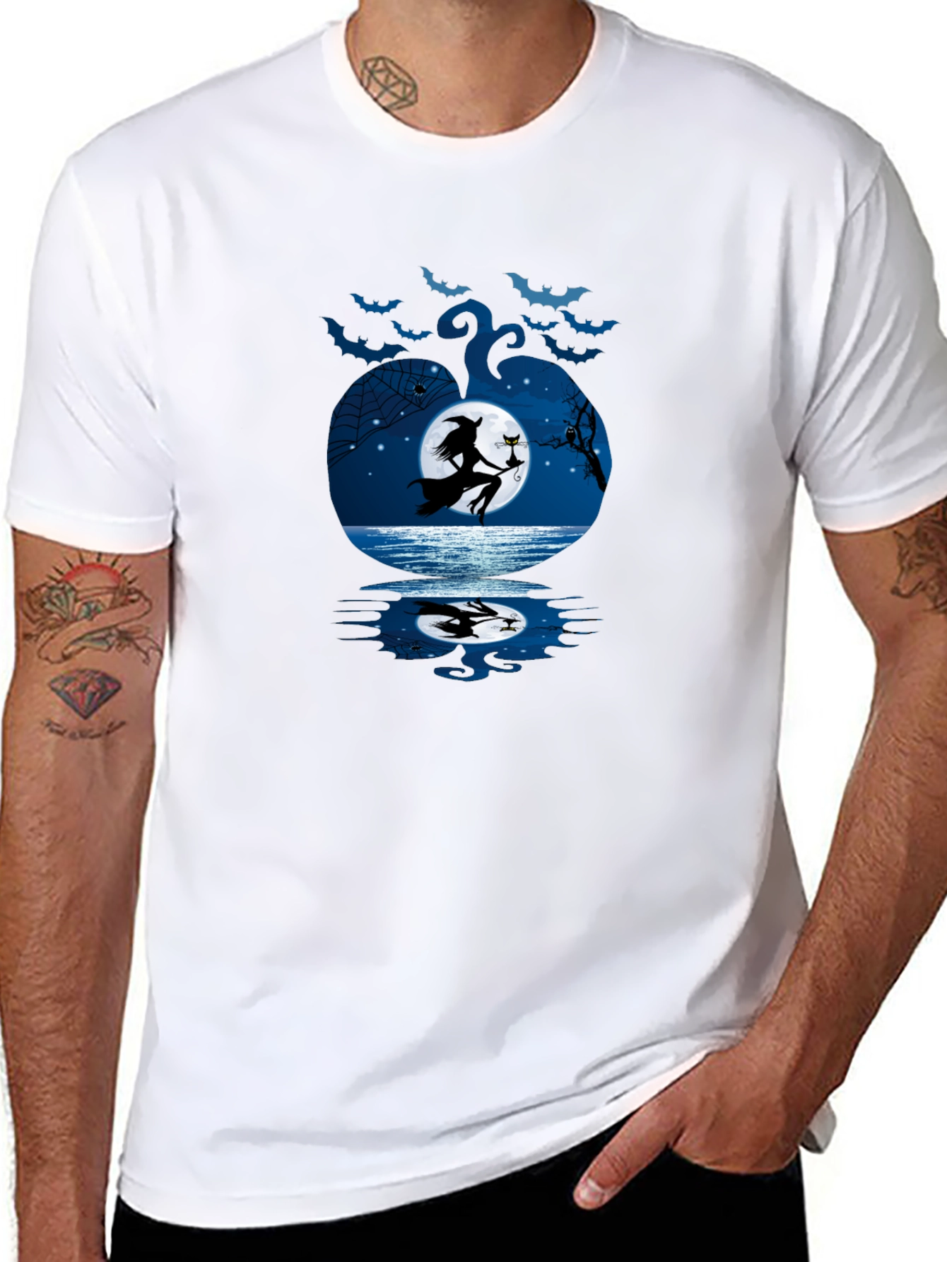 Halloween Witch & Cat T-Shirt