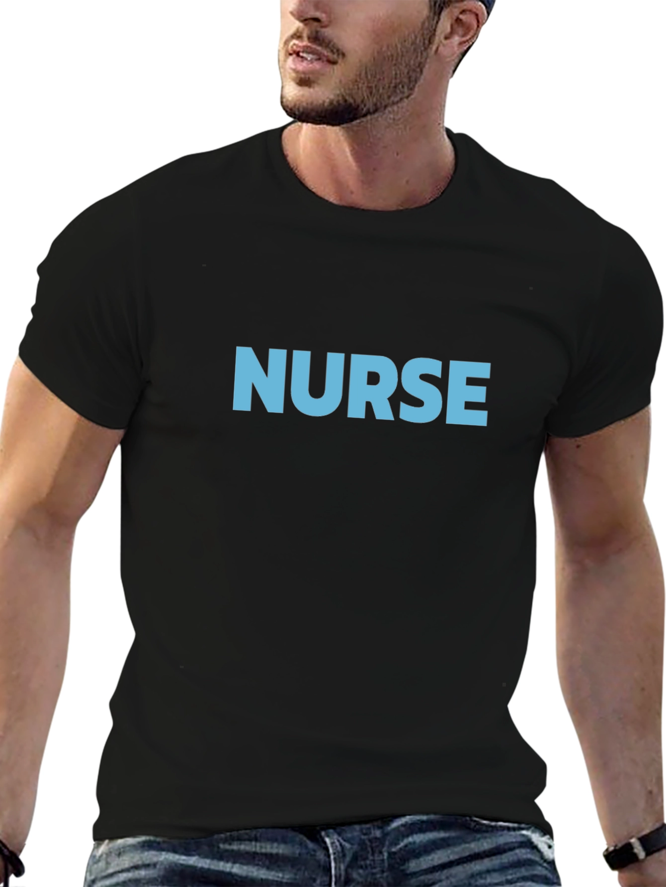 Nurse T-Shirt - Black Crew Neck Tee