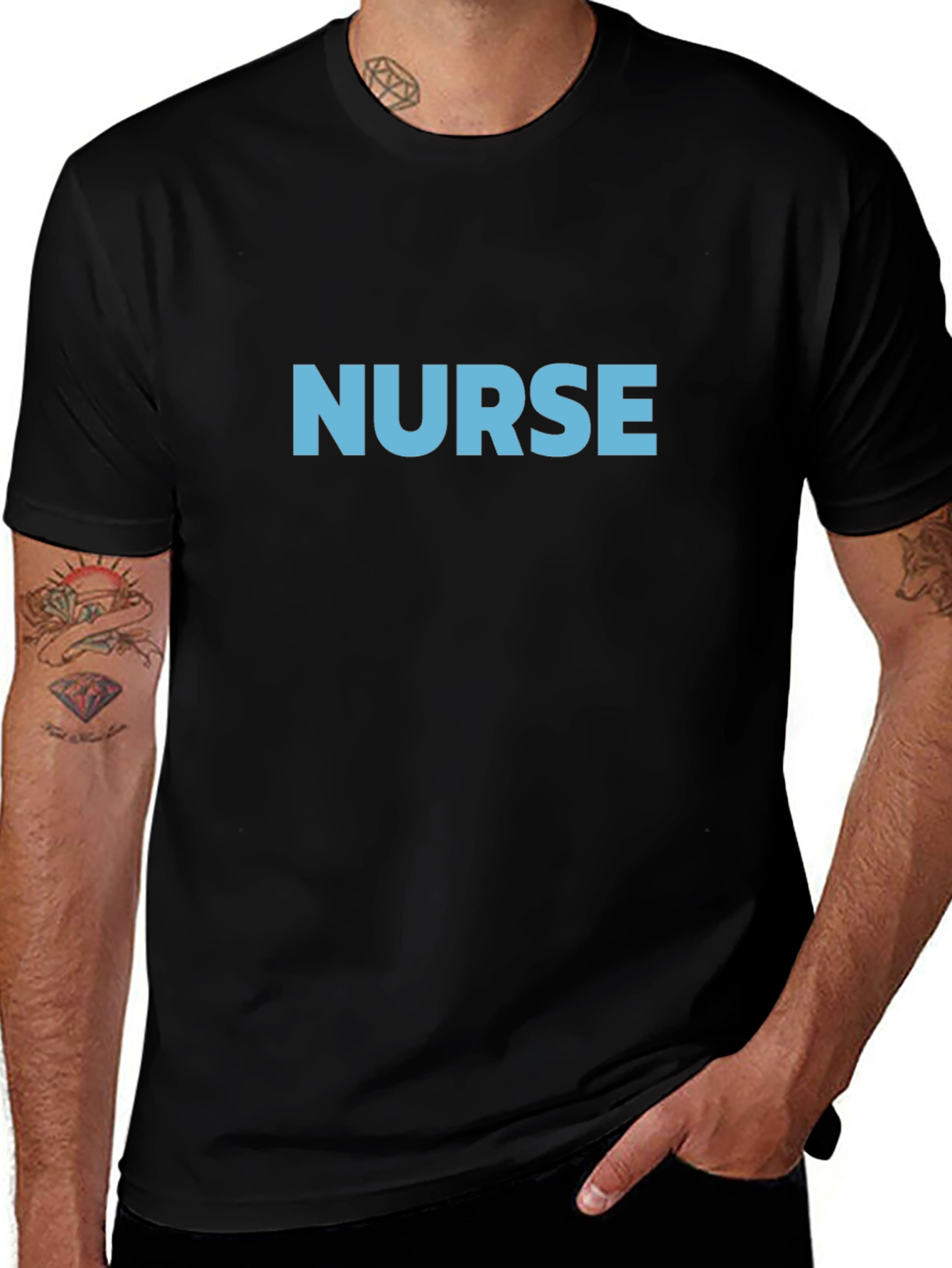 Nurse T-Shirt - Black Crew Neck Tee