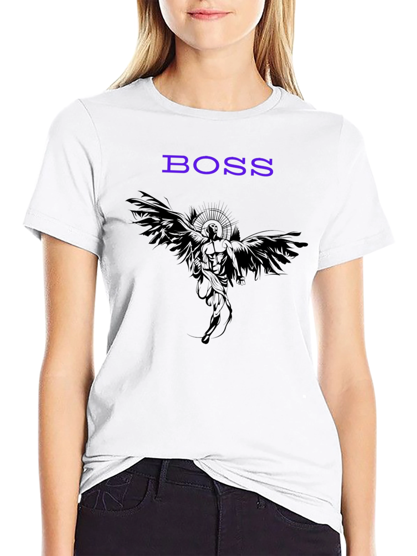 Boss Angel Graphic T-Shirt - Black