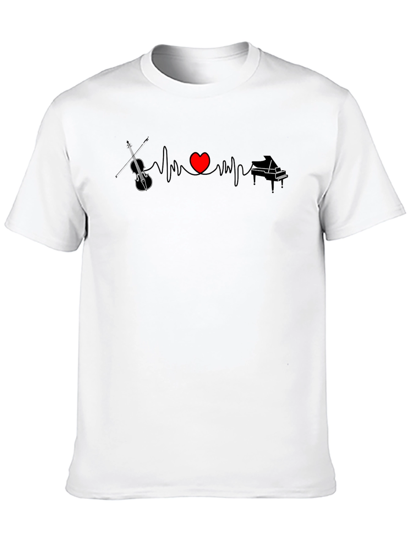 Music Heartbeat T-Shirt - Violin & Piano