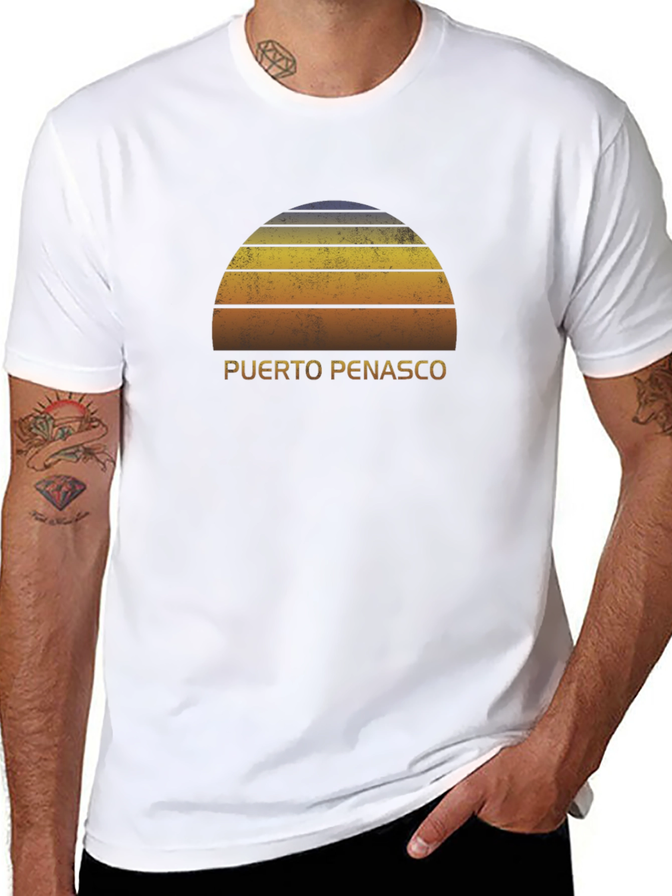 Puerto Penasco Retro Sunset Graphic T-Shirt
