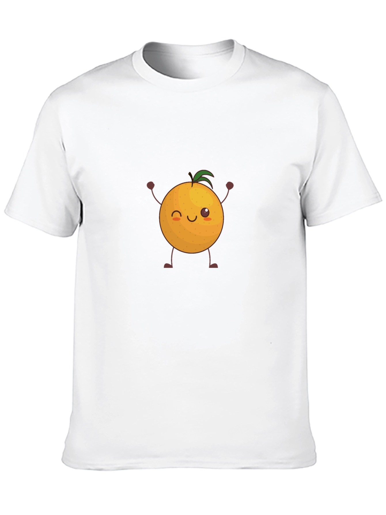 Cute Orange Graphic Tee - Black Cotton T-Shirt