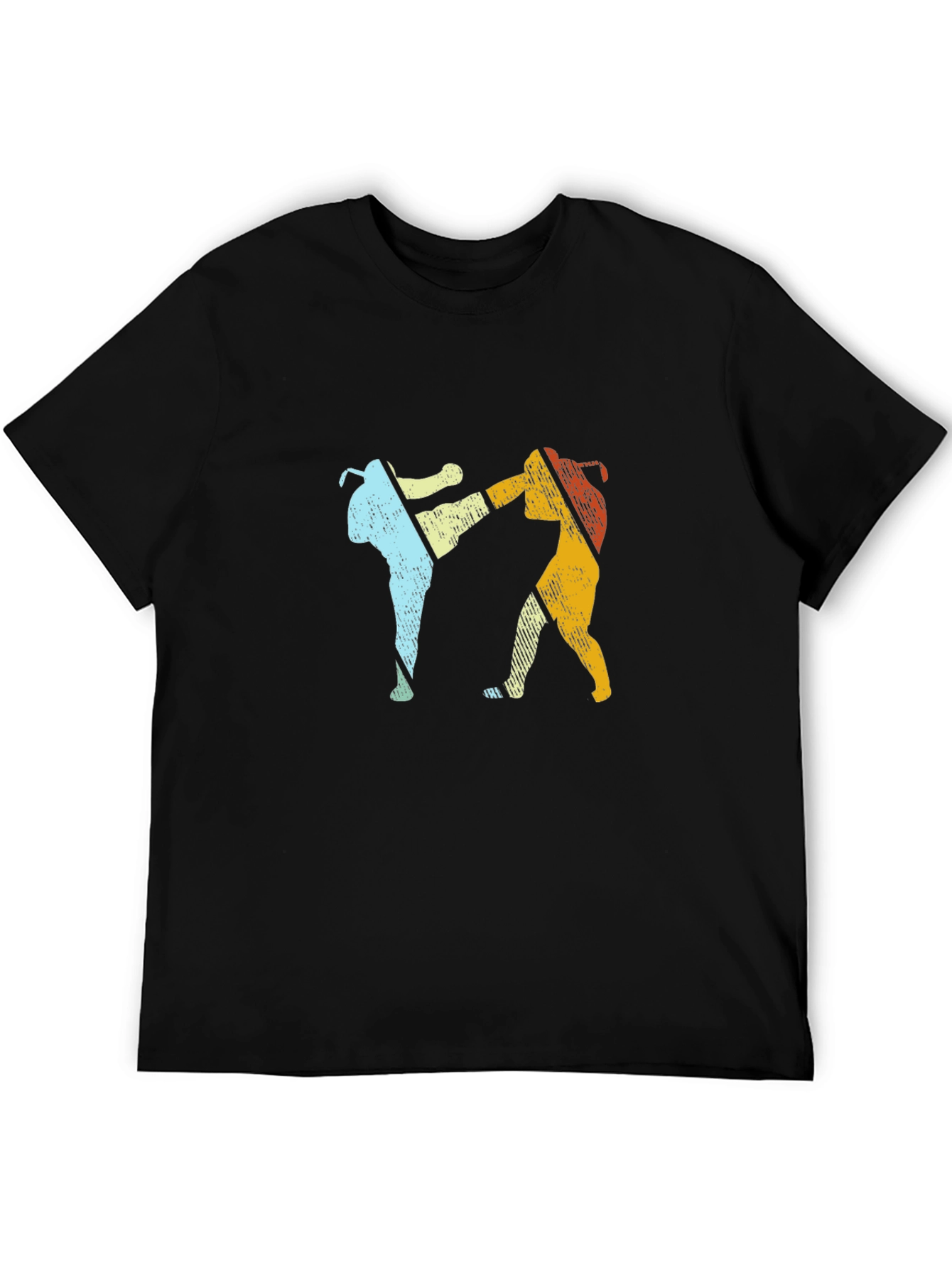 Retro Muay Thai Kickboxing Black T-Shirt