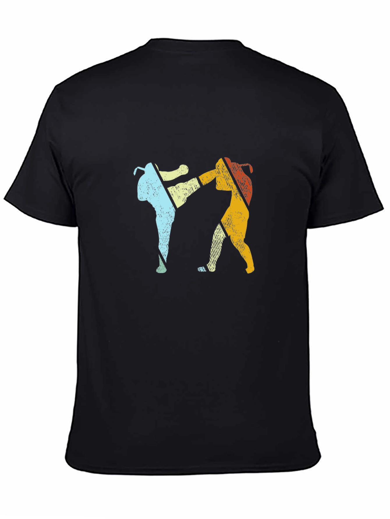 Retro Muay Thai Kickboxing Black T-Shirt