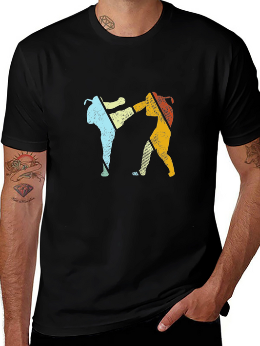 Retro Muay Thai Kickboxing Black T-Shirt
