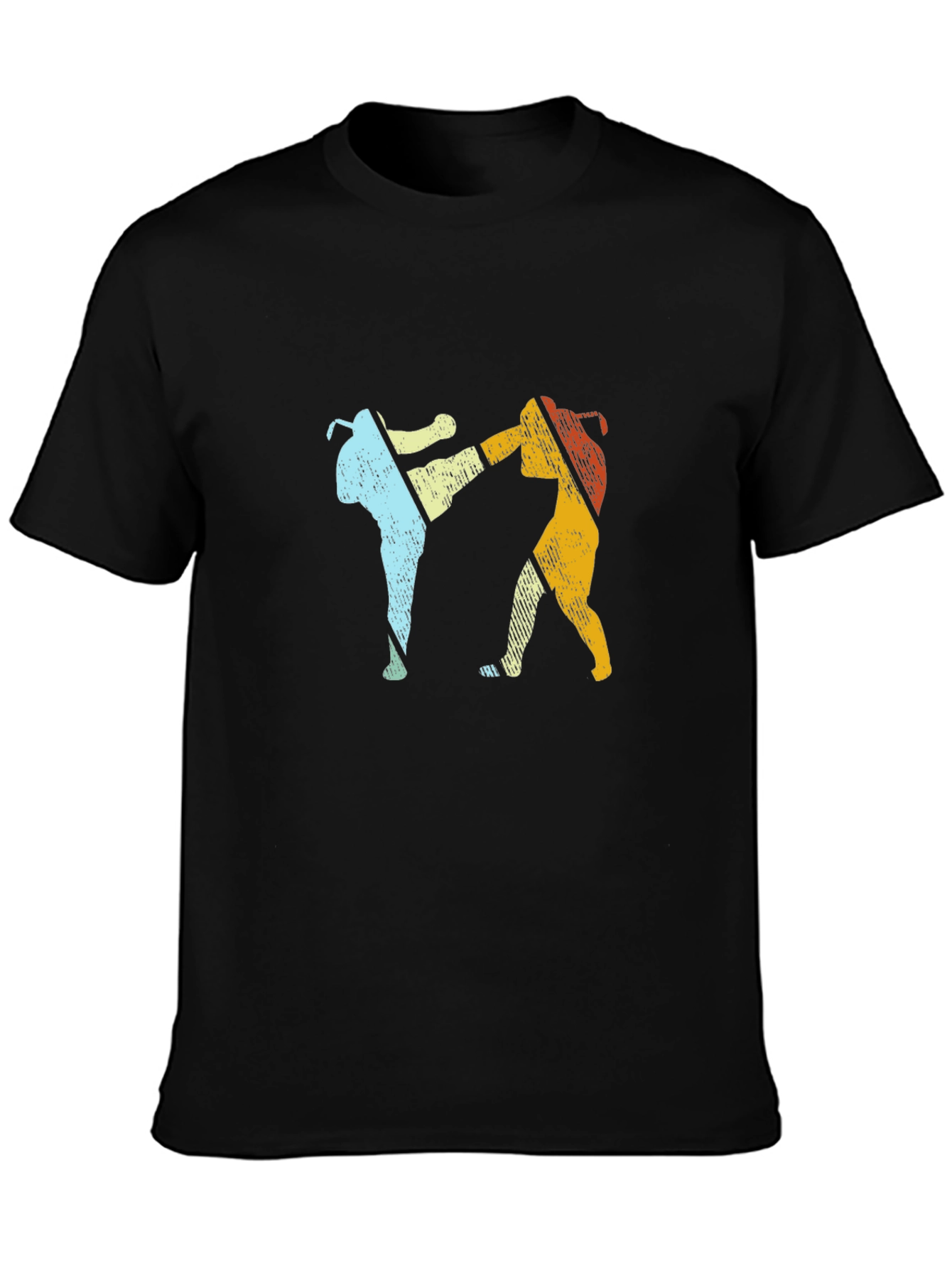 Retro Muay Thai Kickboxing Black T-Shirt