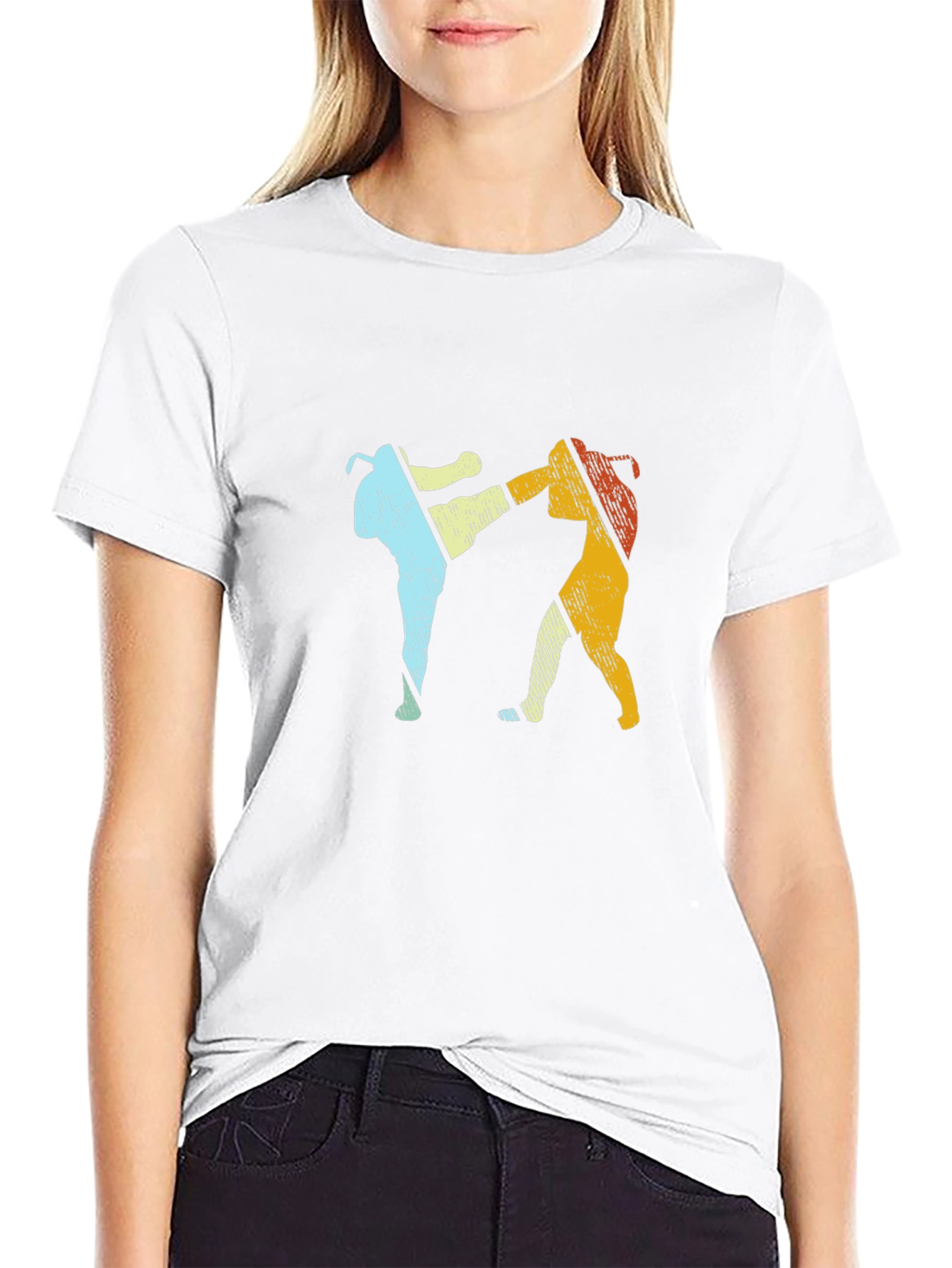 Retro Muay Thai Kickboxing Black T-Shirt