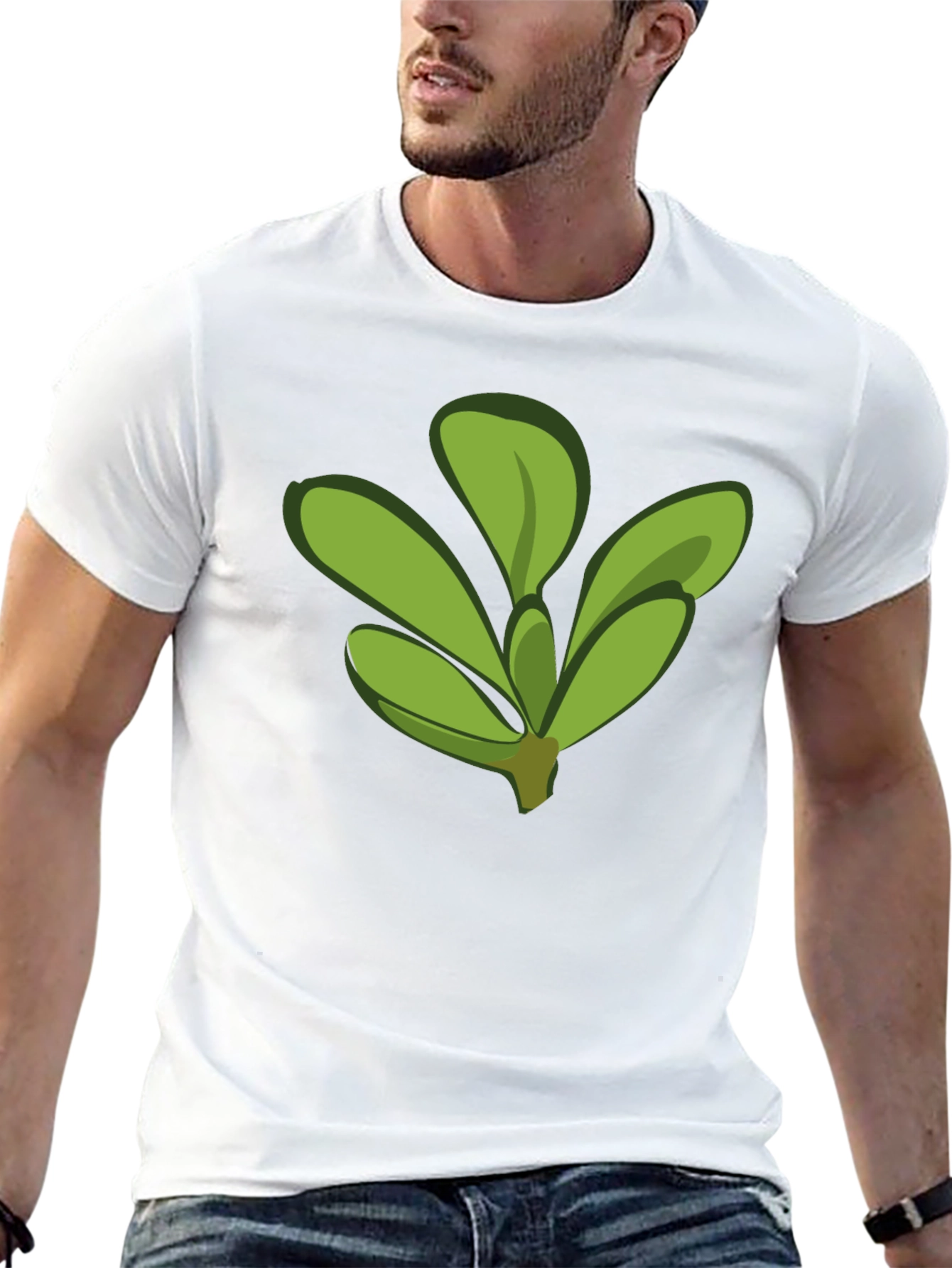 Leaf Graphic Tee - Black Cotton Comfort