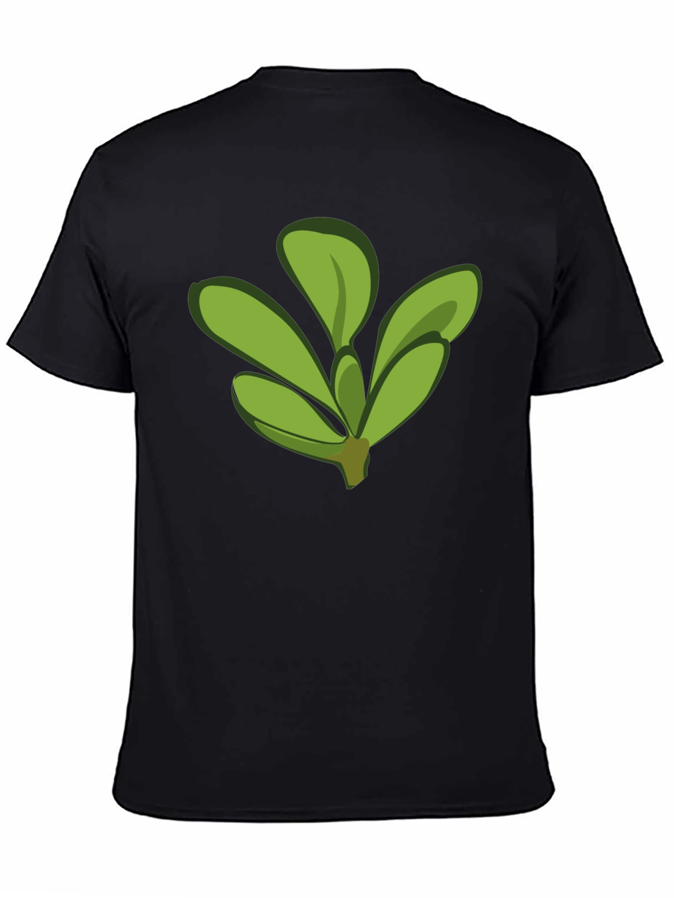 Leaf Graphic Tee - Black Cotton Comfort