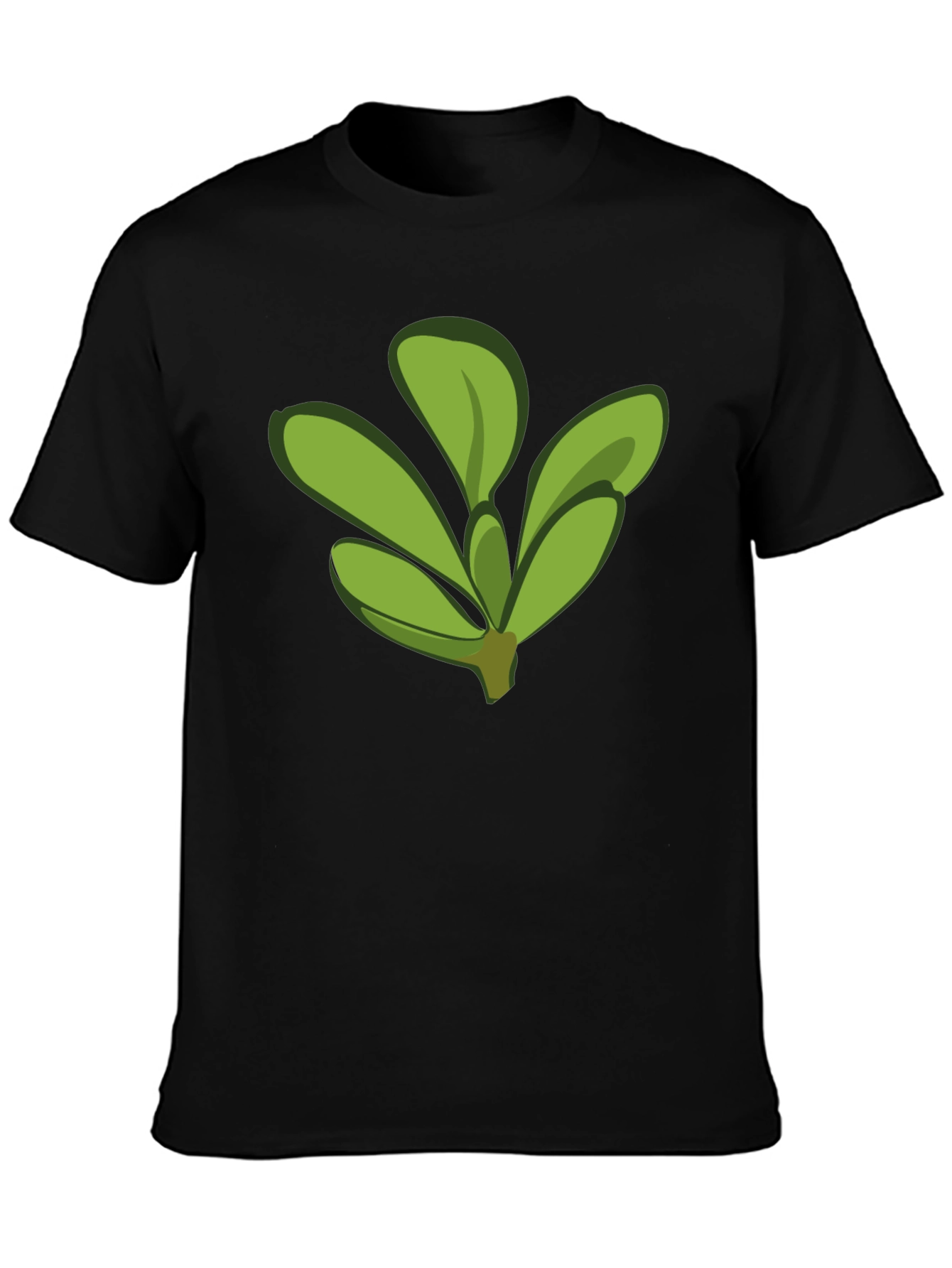 Leaf Graphic Tee - Black Cotton Comfort