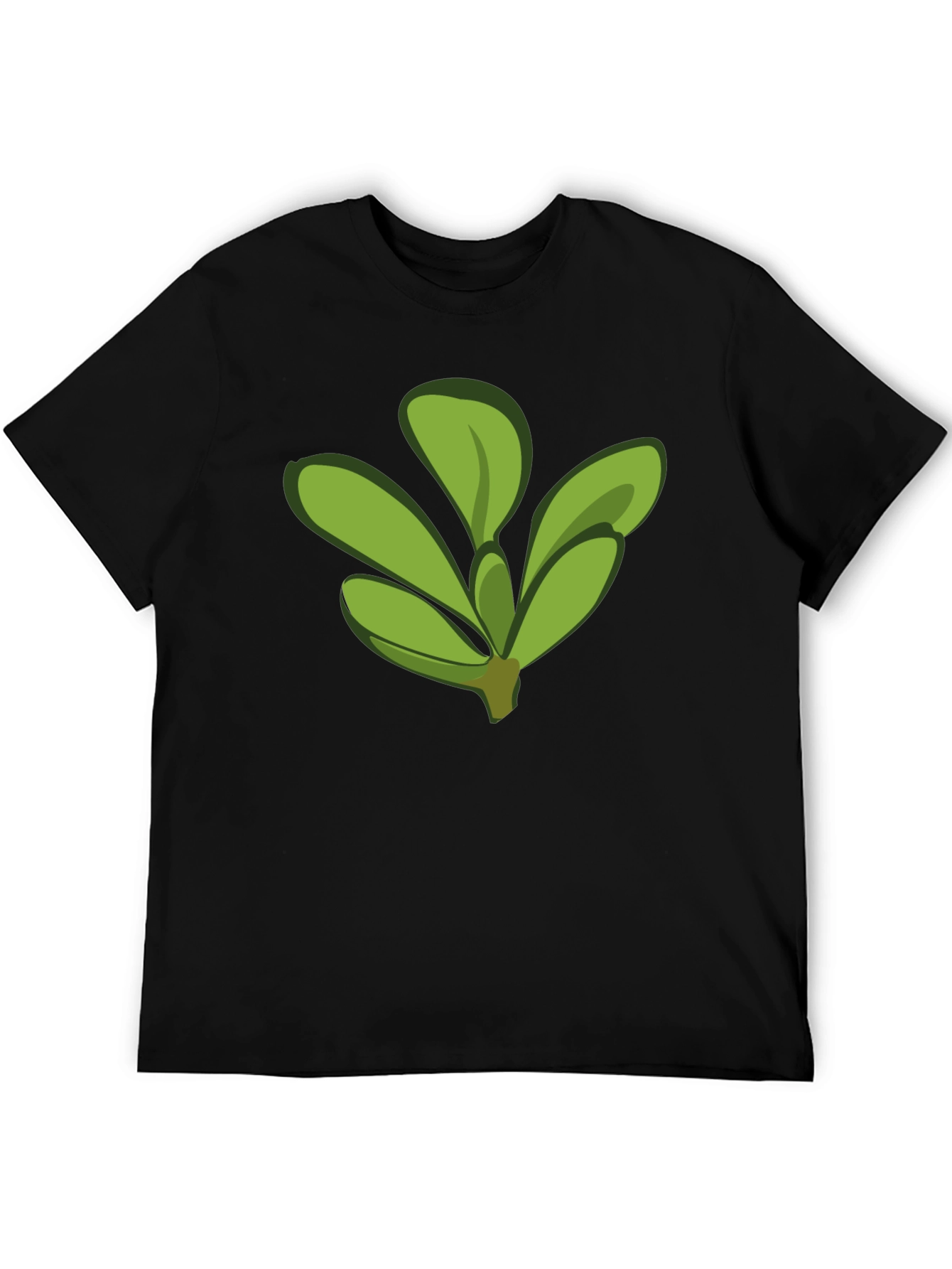 Leaf Graphic Tee - Black Cotton Comfort