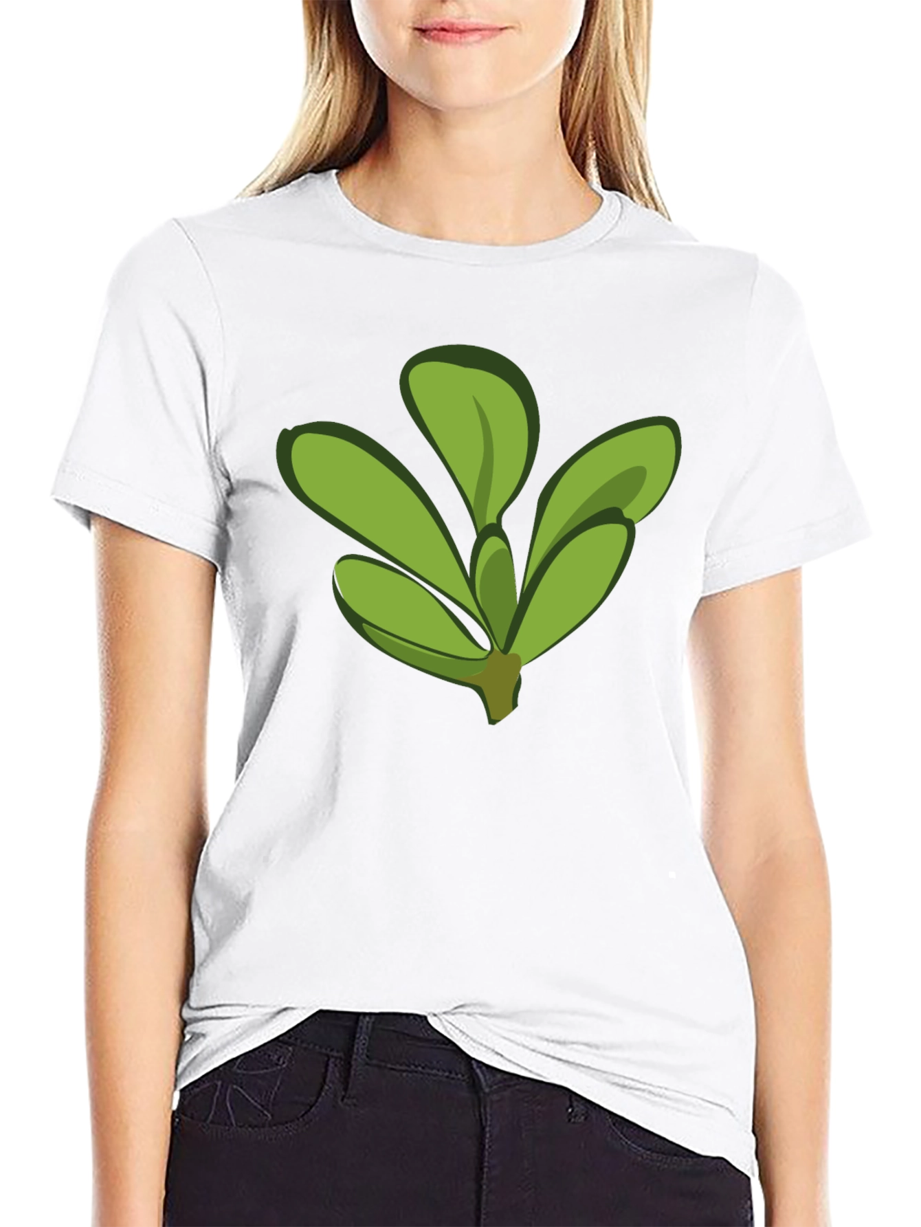 Leaf Graphic Tee - Black Cotton Comfort