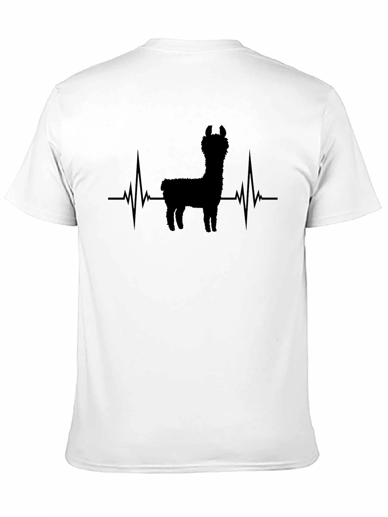 Llama Heartbeat Graphic Tee - Mens Black T-Shirt