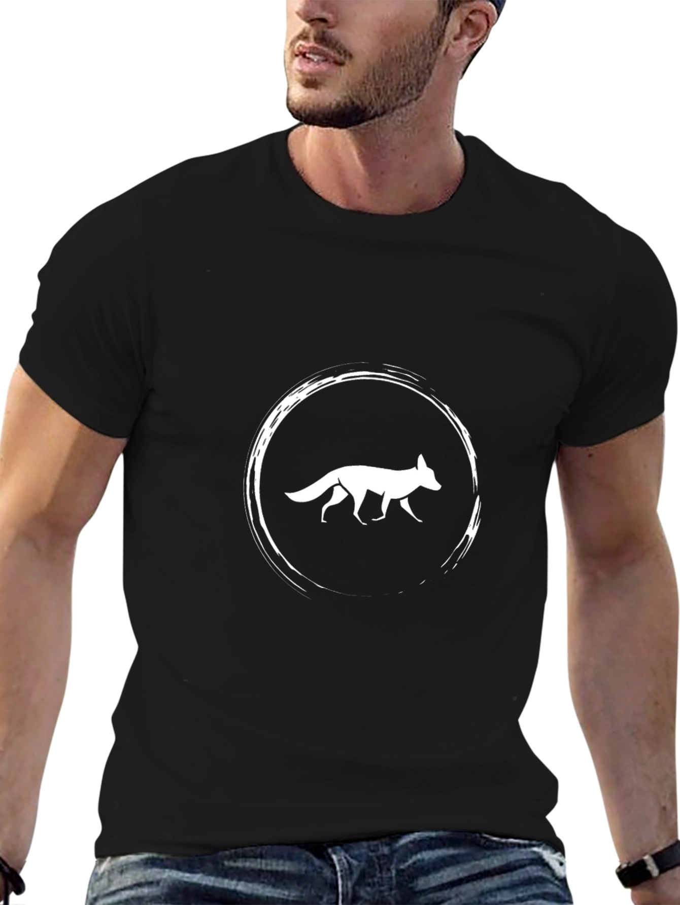 Fox Circle Graphic Tee - Modern Style