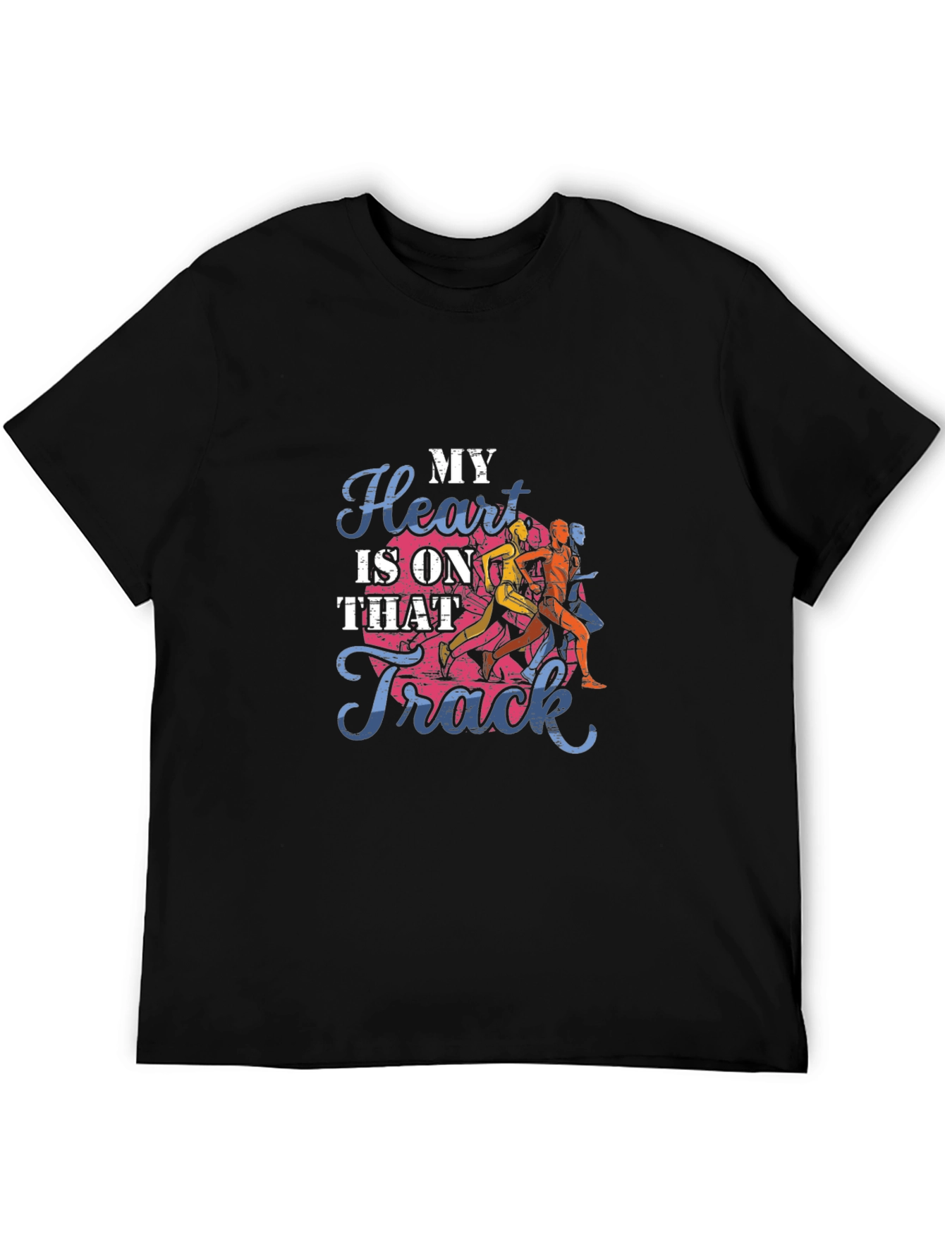 My Heart Is On That Track Black T-Shirt