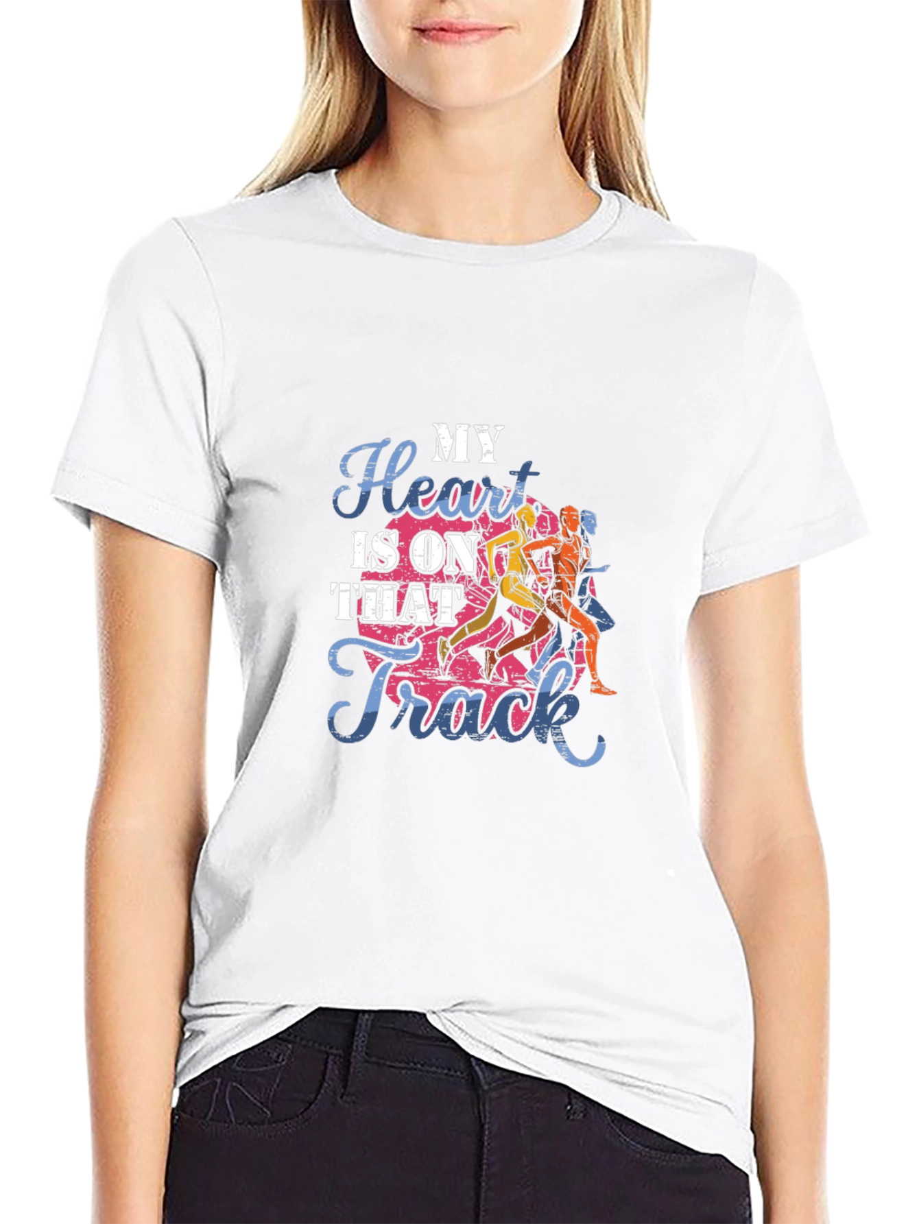 My Heart Is On That Track Black T-Shirt