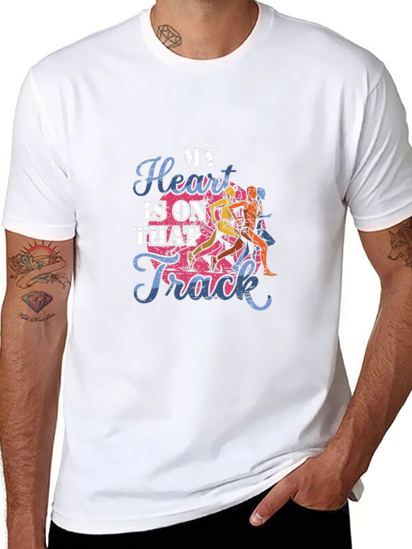 My Heart Is On That Track Black T-Shirt