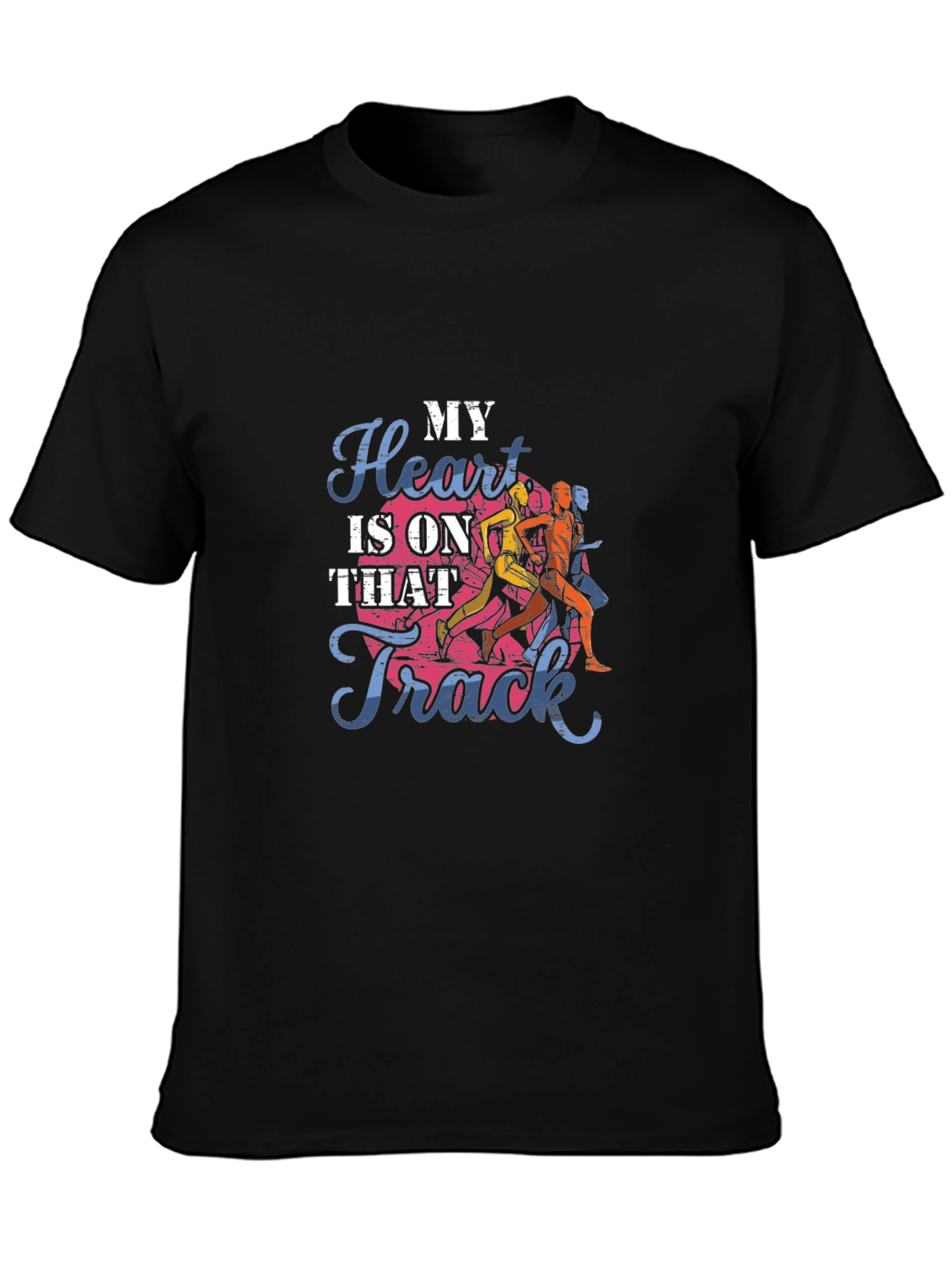 My Heart Is On That Track Black T-Shirt