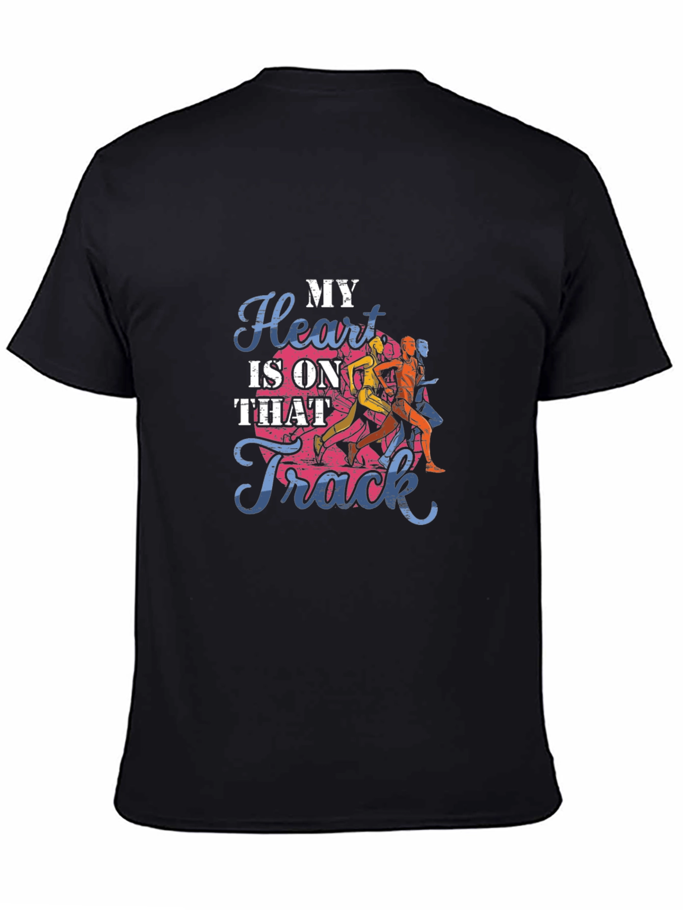 My Heart Is On That Track Black T-Shirt