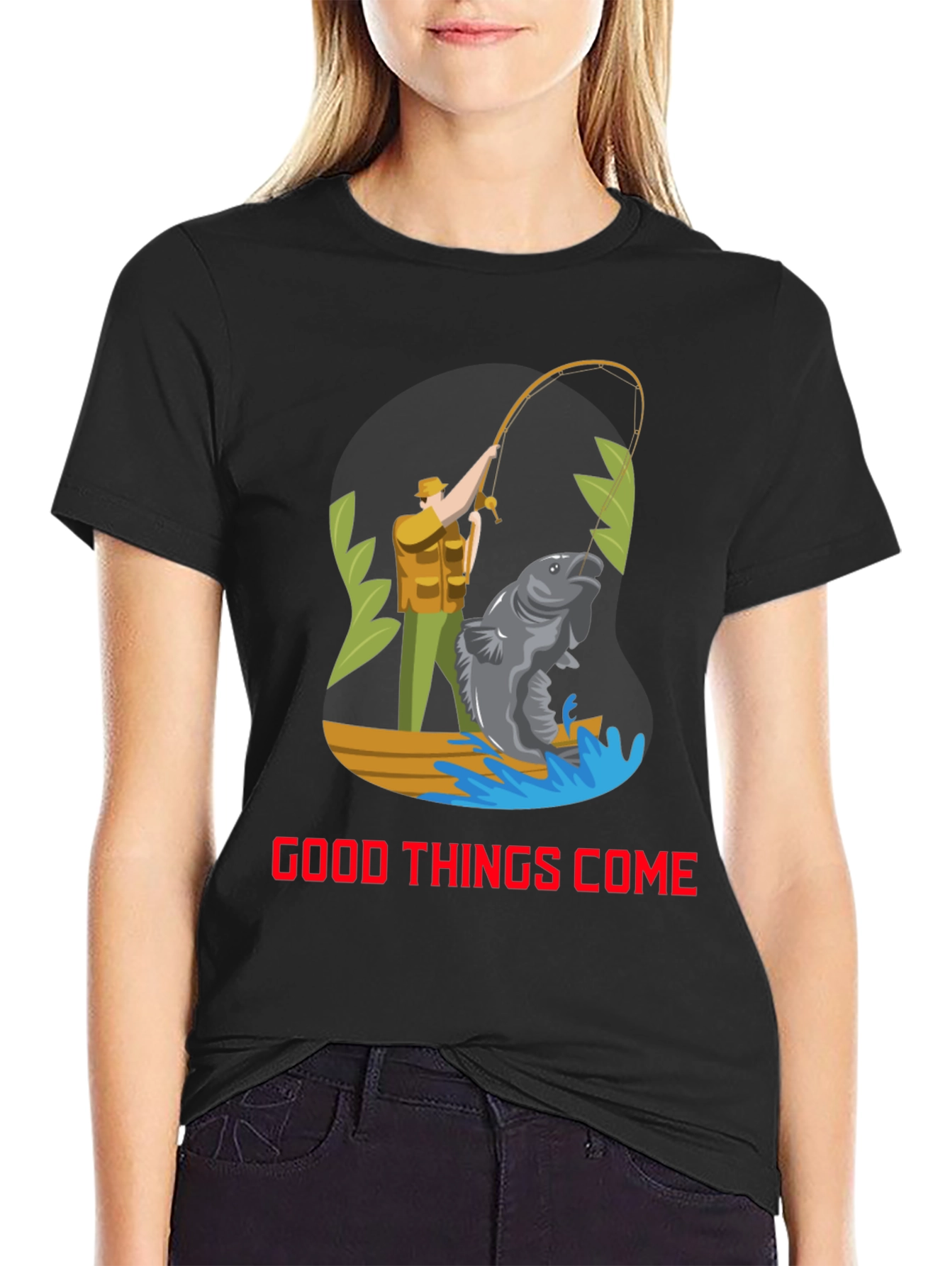 Fishing Graphic Tee - Good Things Come T-Shirt