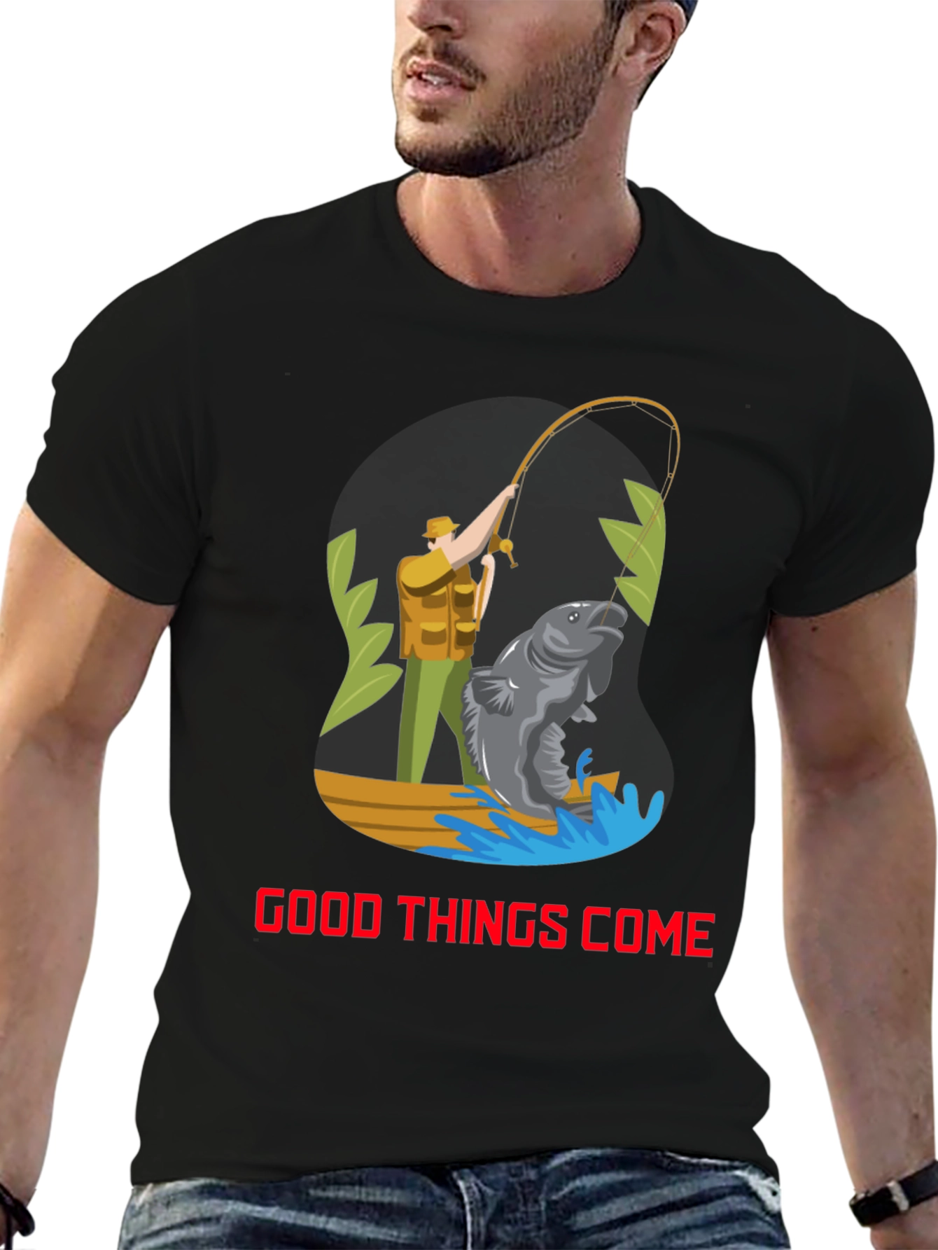 Fishing Graphic Tee - Good Things Come T-Shirt
