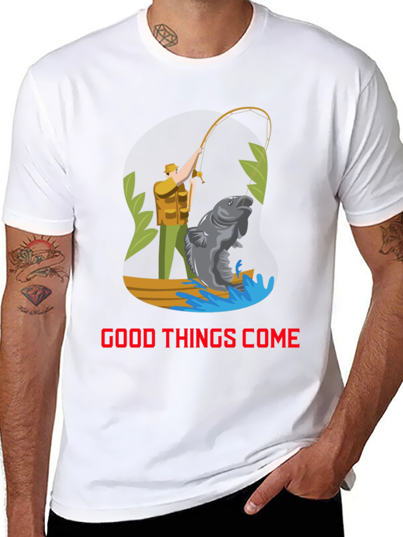 Fishing Graphic Tee - Good Things Come T-Shirt