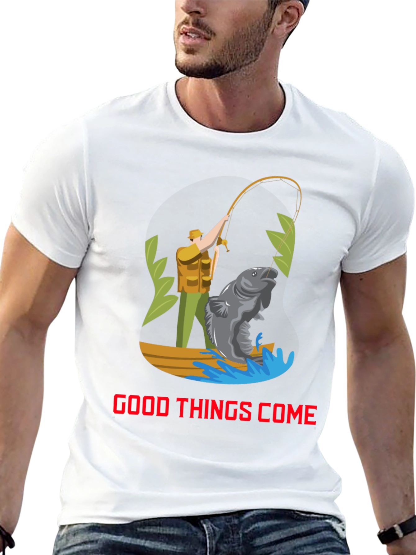 Fishing Graphic Tee - Good Things Come T-Shirt