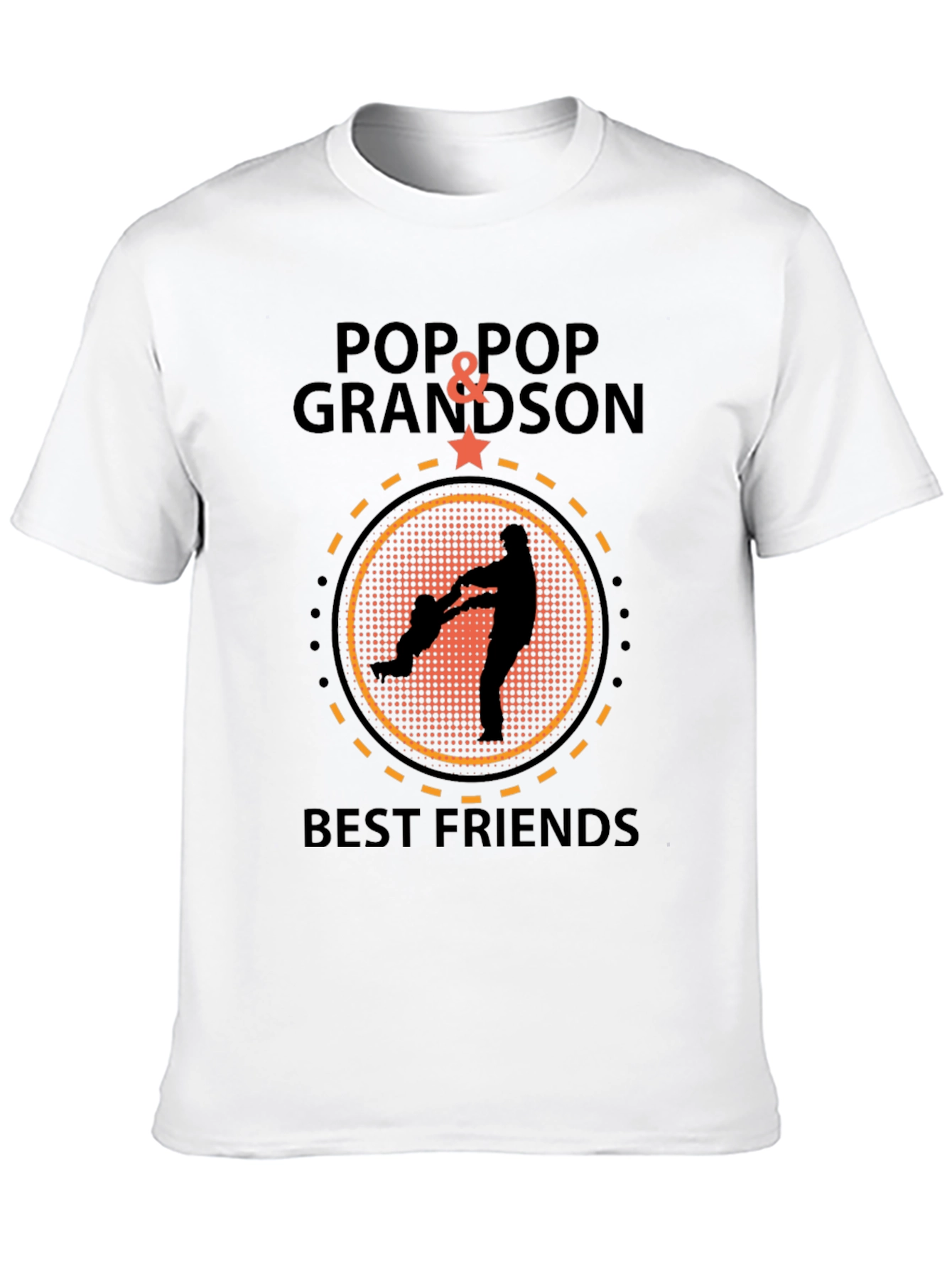 Pop Pop & Grandson Best Friends Black T-Shirt
