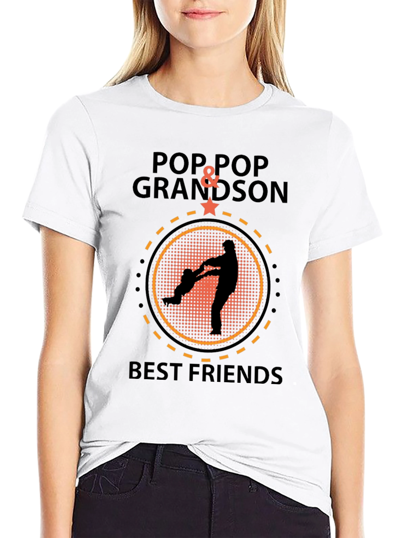 Pop Pop & Grandson Best Friends Black T-Shirt