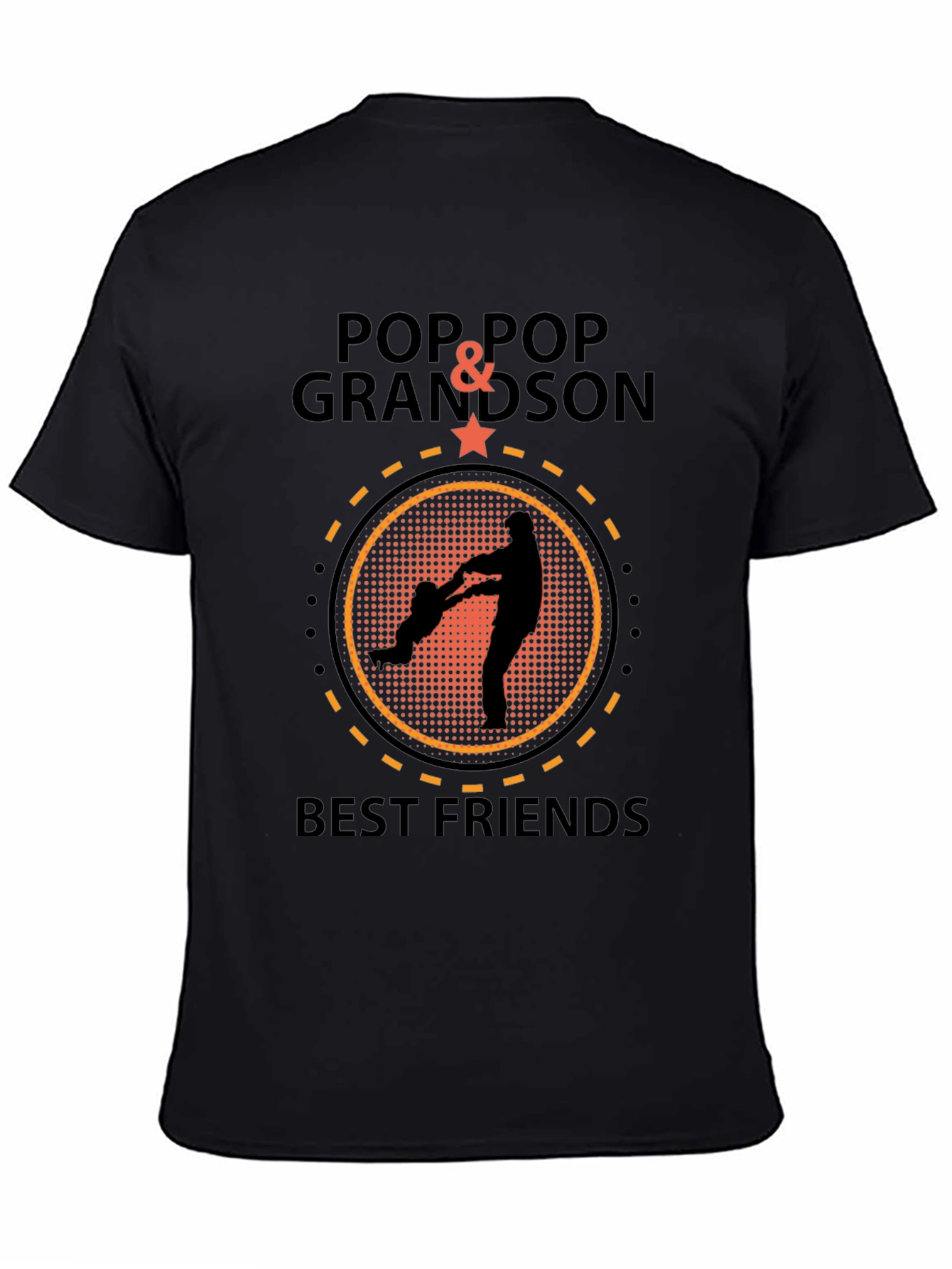 Pop Pop & Grandson Best Friends Black T-Shirt