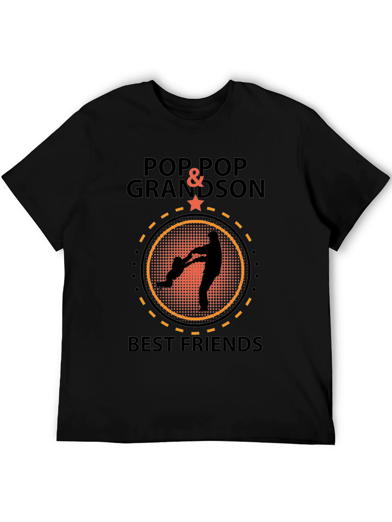 Pop Pop & Grandson Best Friends Black T-Shirt