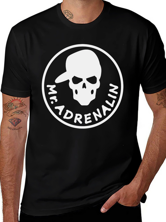 Mr. Adrenalin Skull Graphic Black T-Shirt