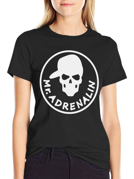 Mr. Adrenalin Skull Graphic Black T-Shirt