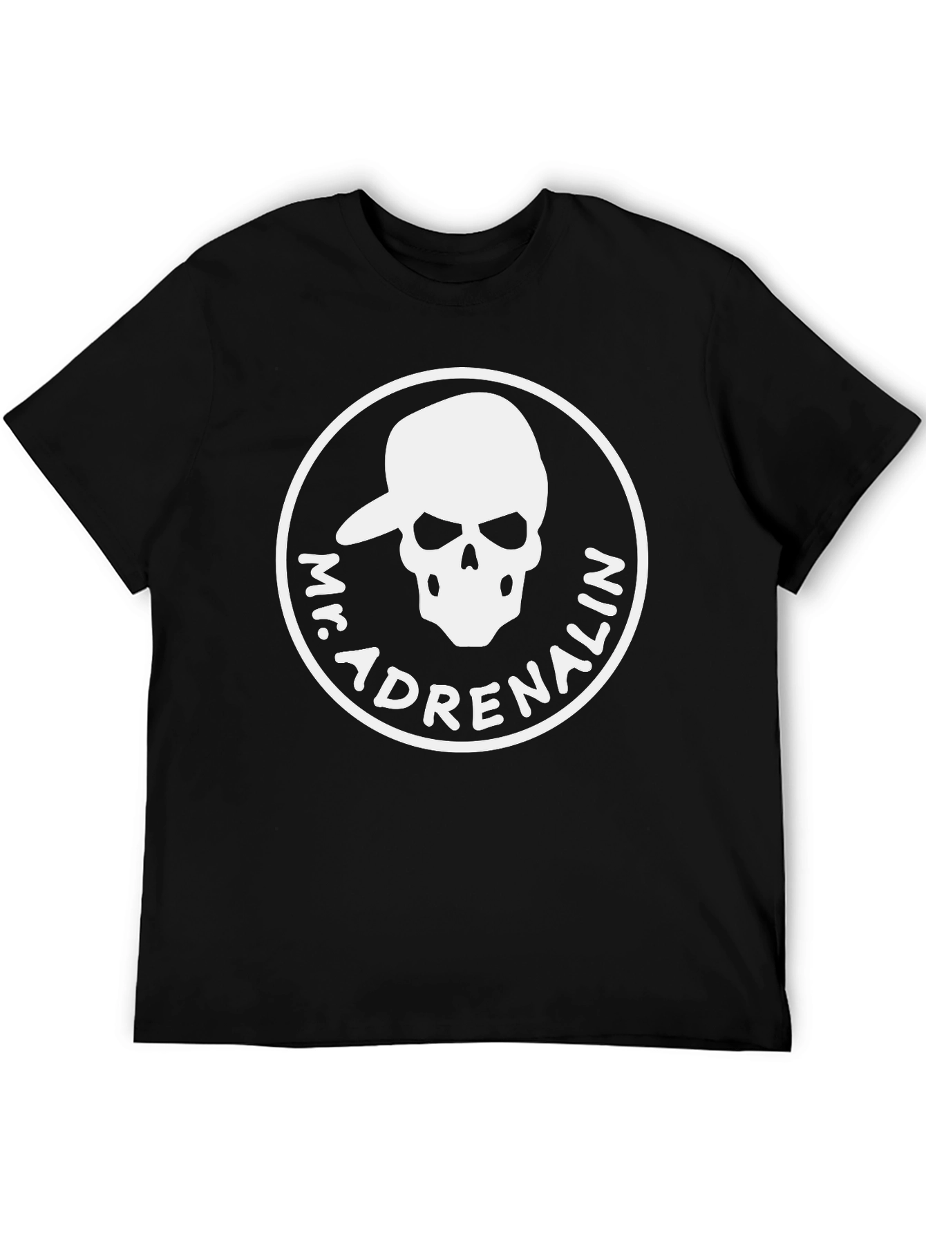 Mr. Adrenalin Skull Graphic Black T-Shirt