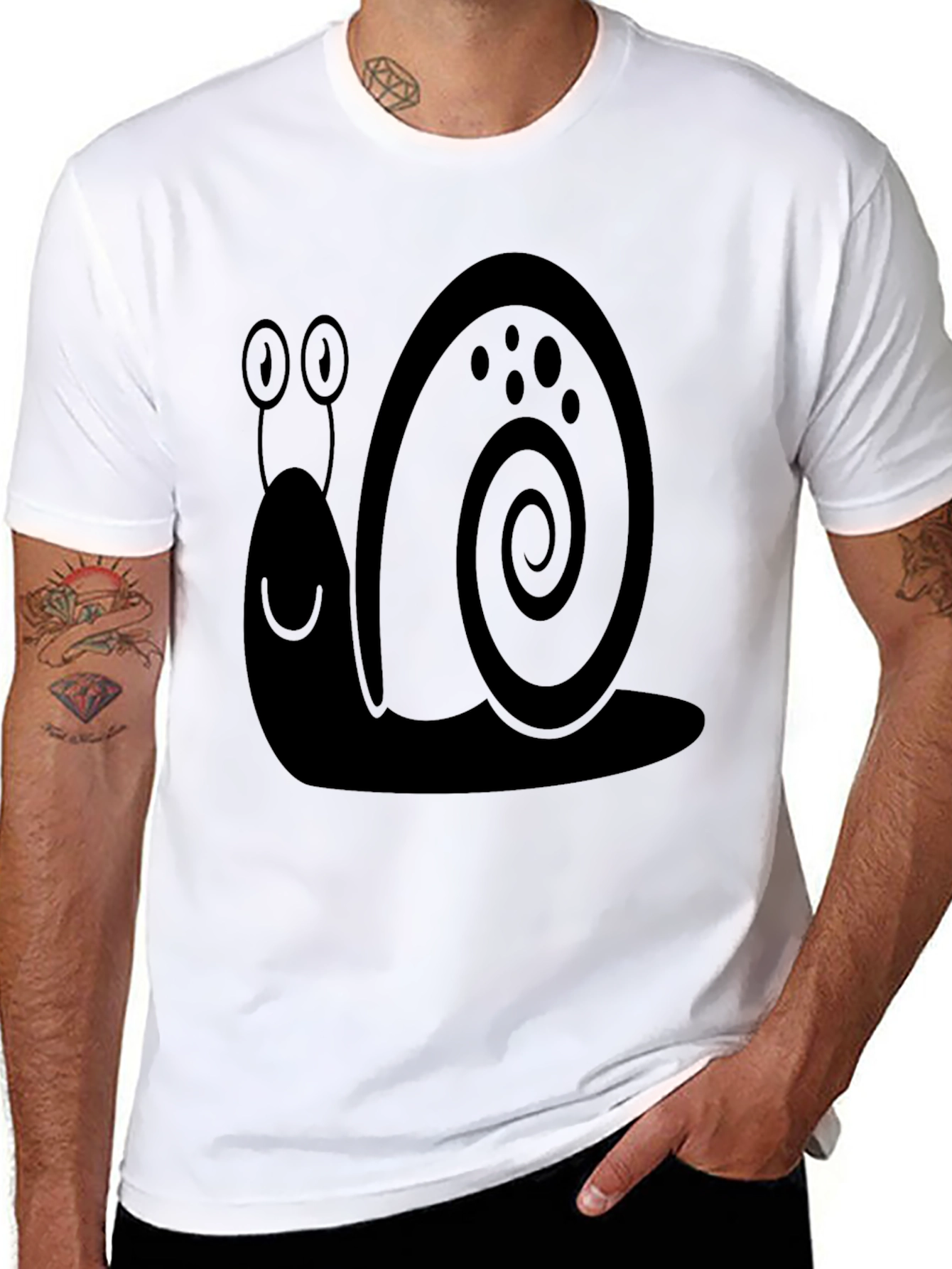 Snail Graphic Tee - Mens Black Cotton T-Shirt