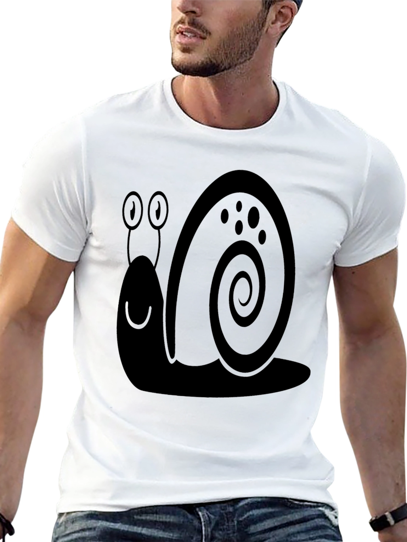 Snail Graphic Tee - Mens Black Cotton T-Shirt