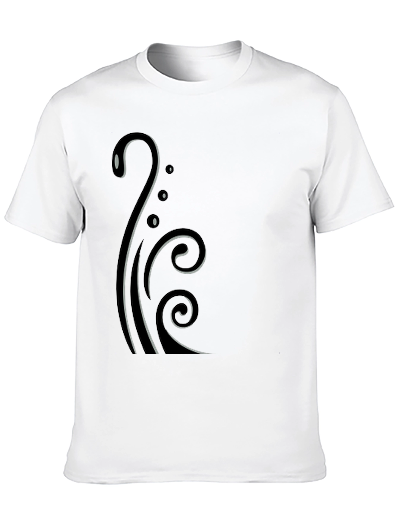 Stylish Black T-Shirt with Elegant Swirl Design