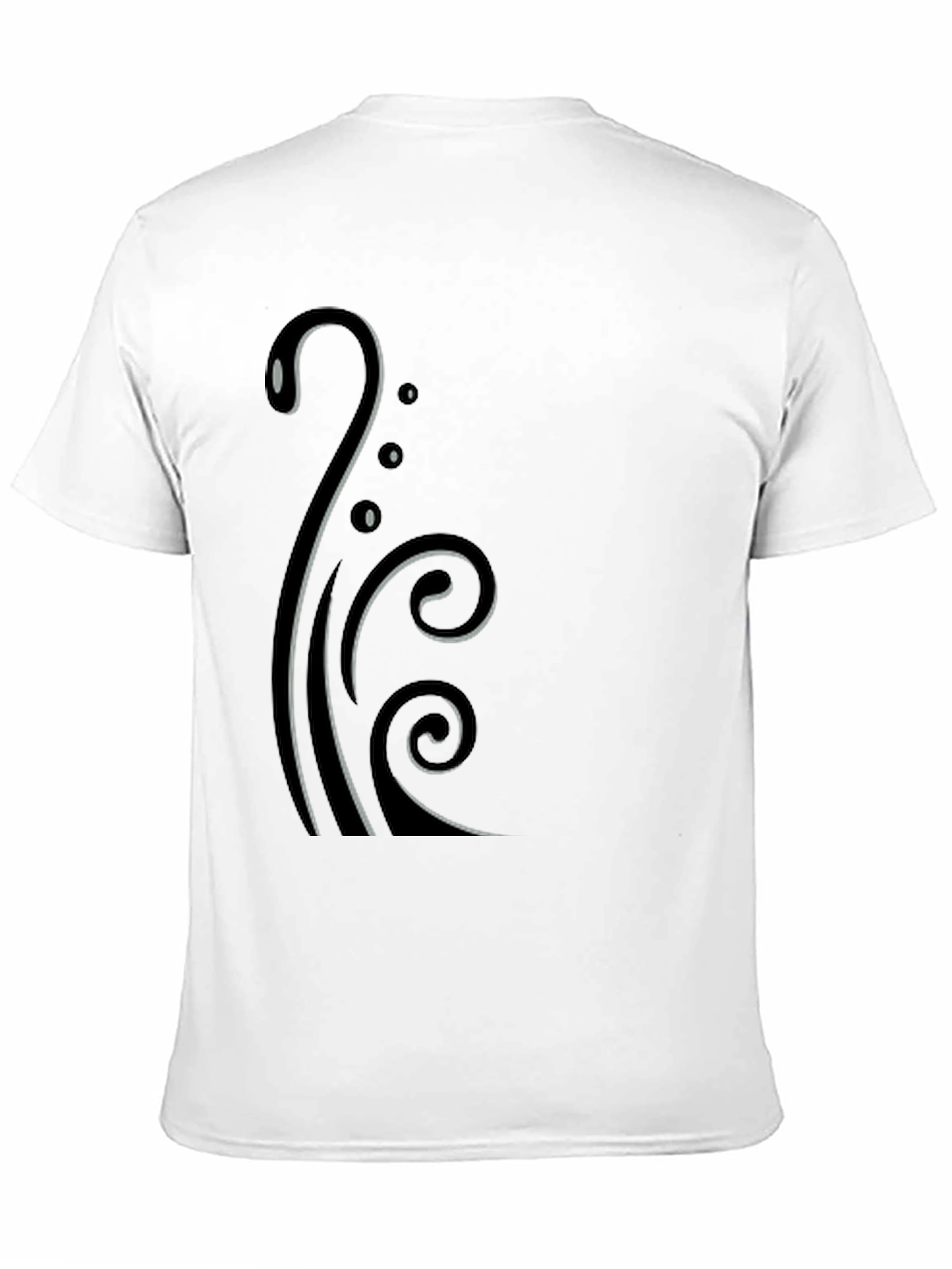 Stylish Black T-Shirt with Elegant Swirl Design