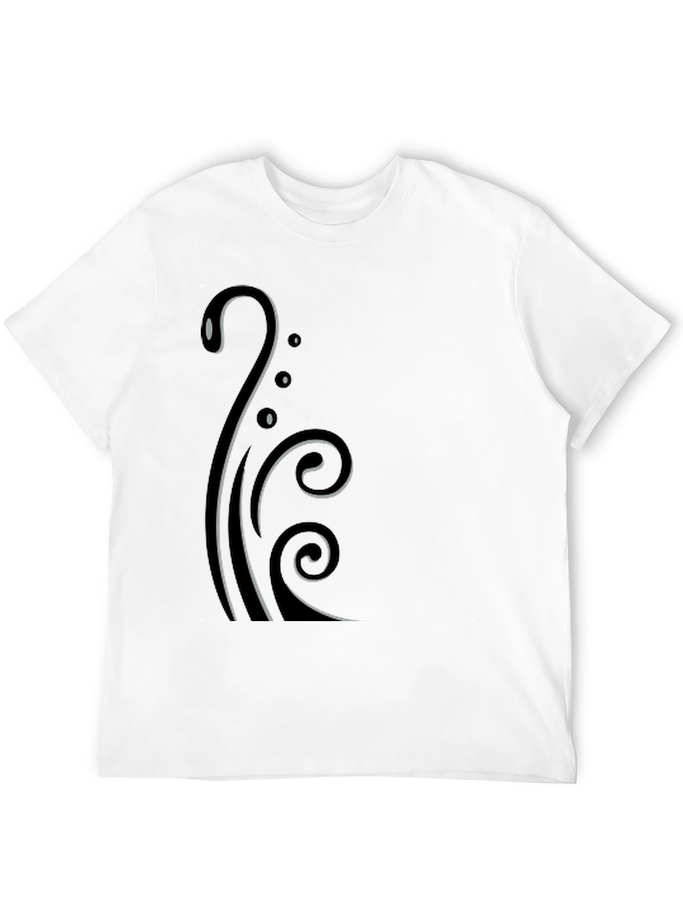 Stylish Black T-Shirt with Elegant Swirl Design