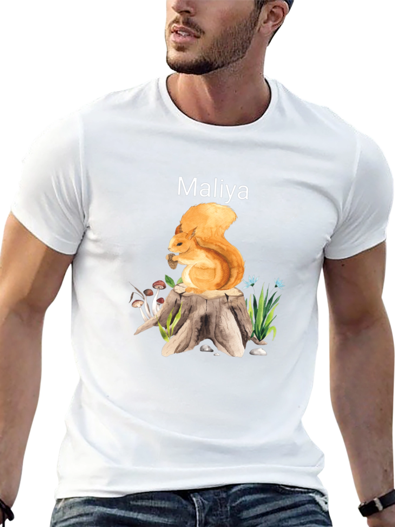 Squirrel Stump Graphic Tee - Personalized Name
