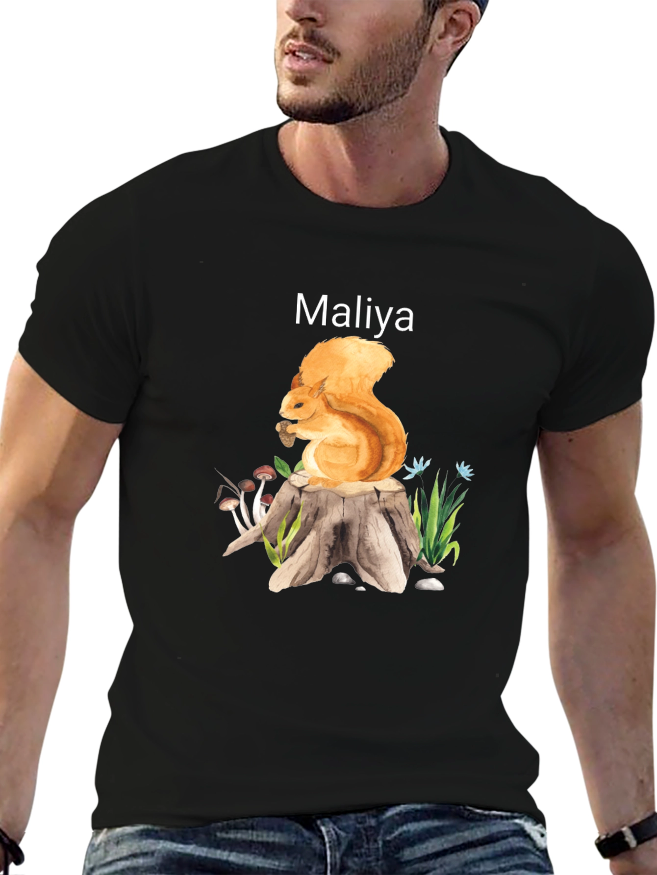 Squirrel Stump Graphic Tee - Personalized Name