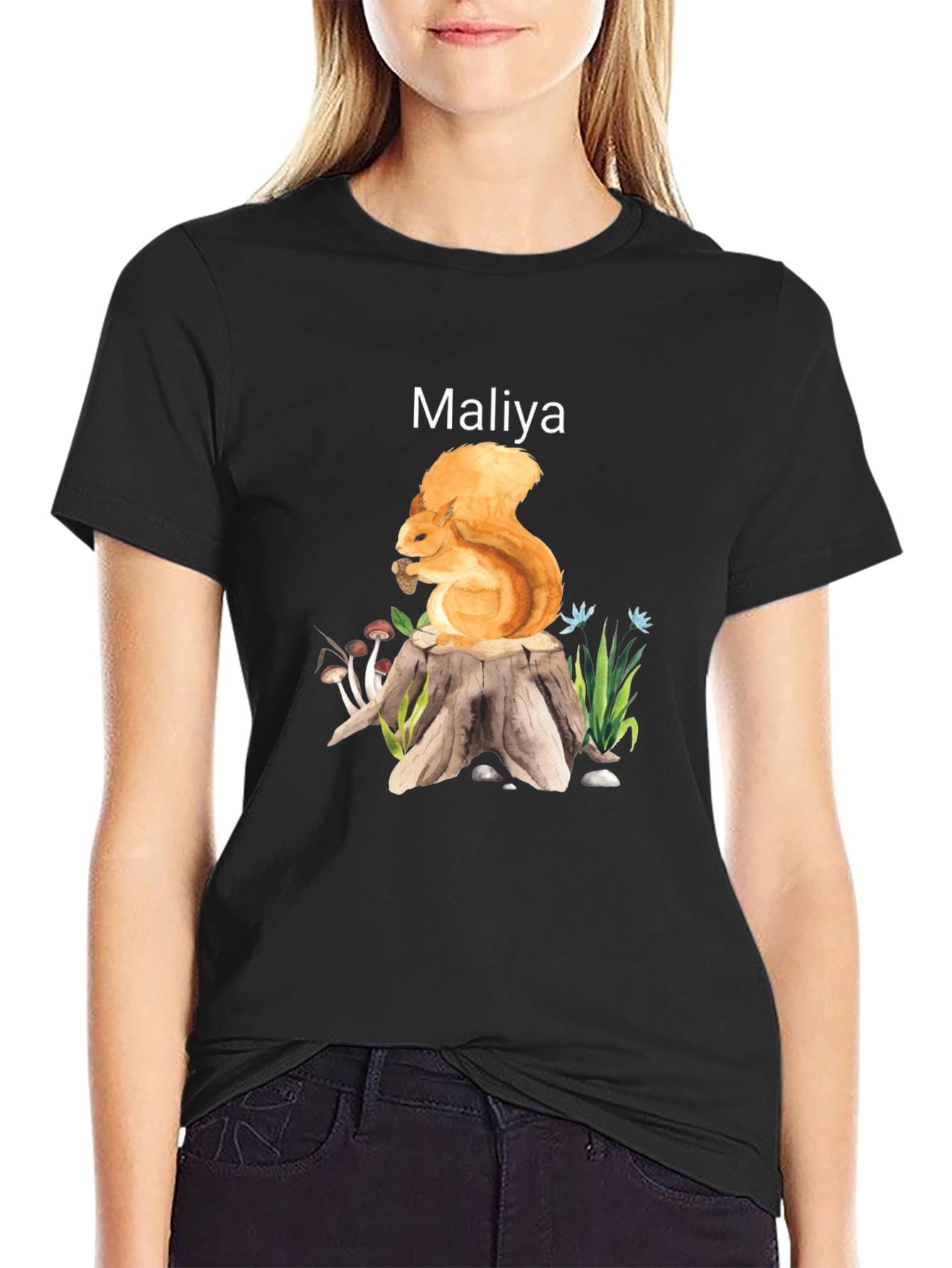 Squirrel Stump Graphic Tee - Personalized Name