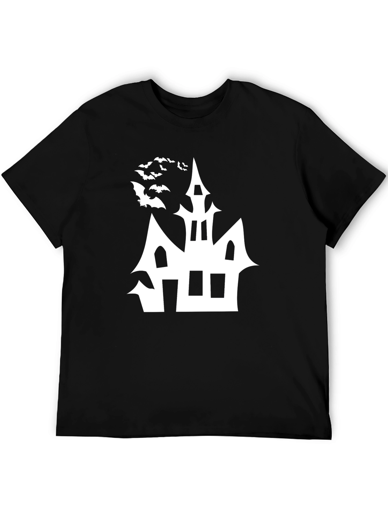 Spooky Haunted House Halloween T-Shirt - Black