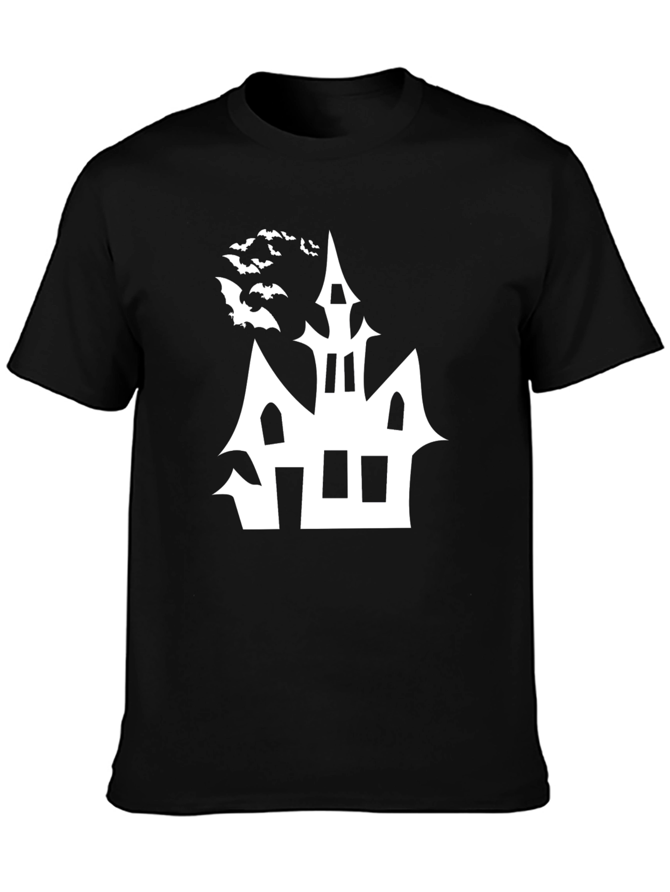 Spooky Haunted House Halloween T-Shirt - Black