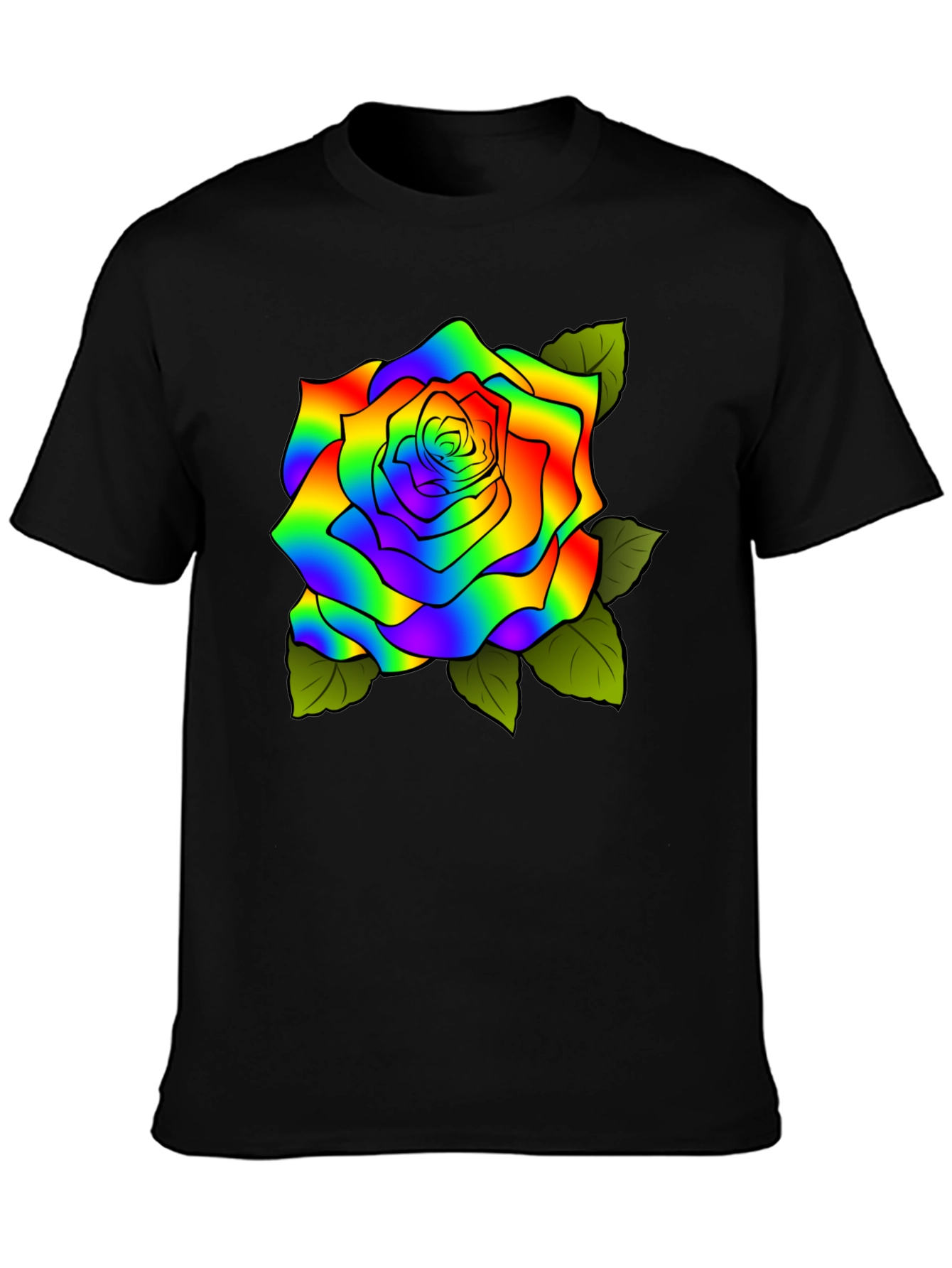 Rainbow Rose Graphic T-Shirt