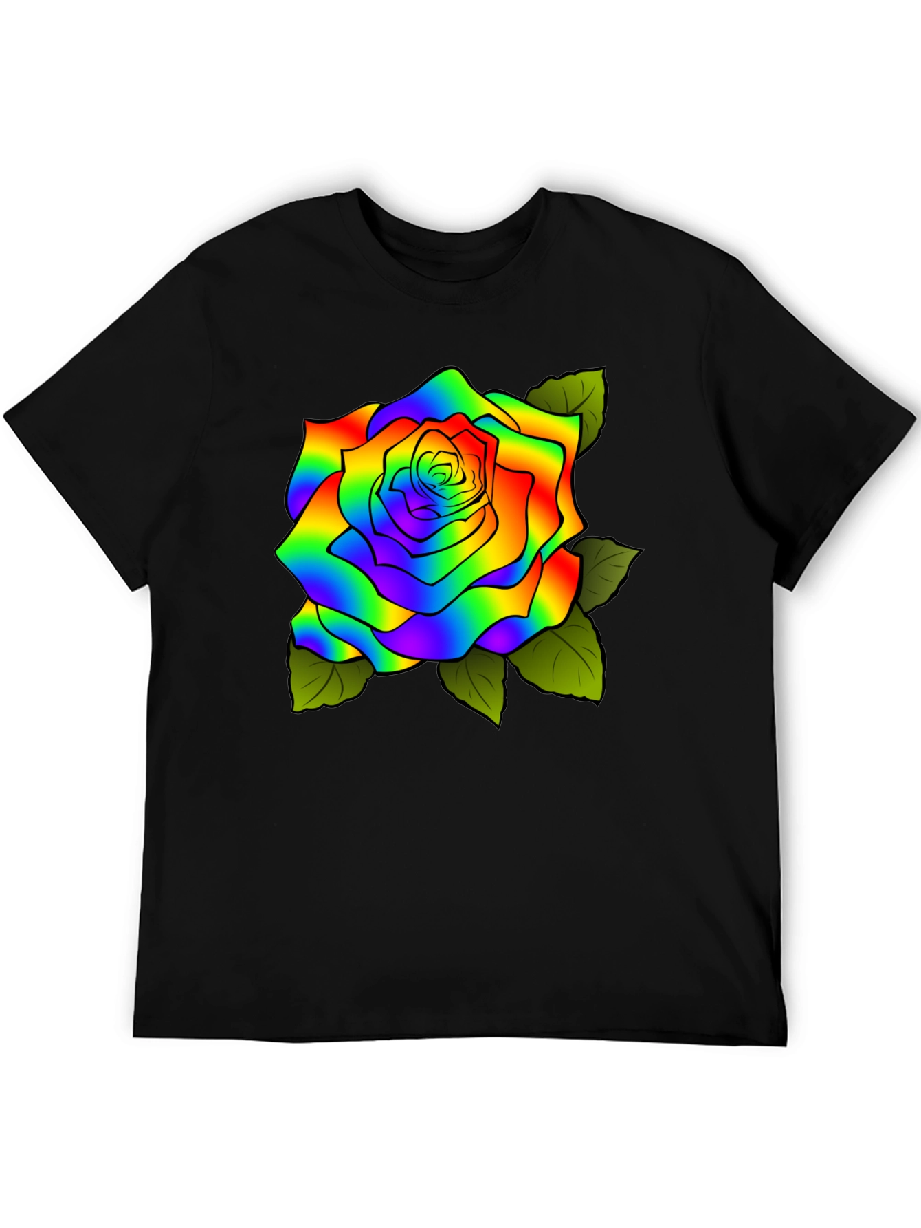 Rainbow Rose Graphic T-Shirt